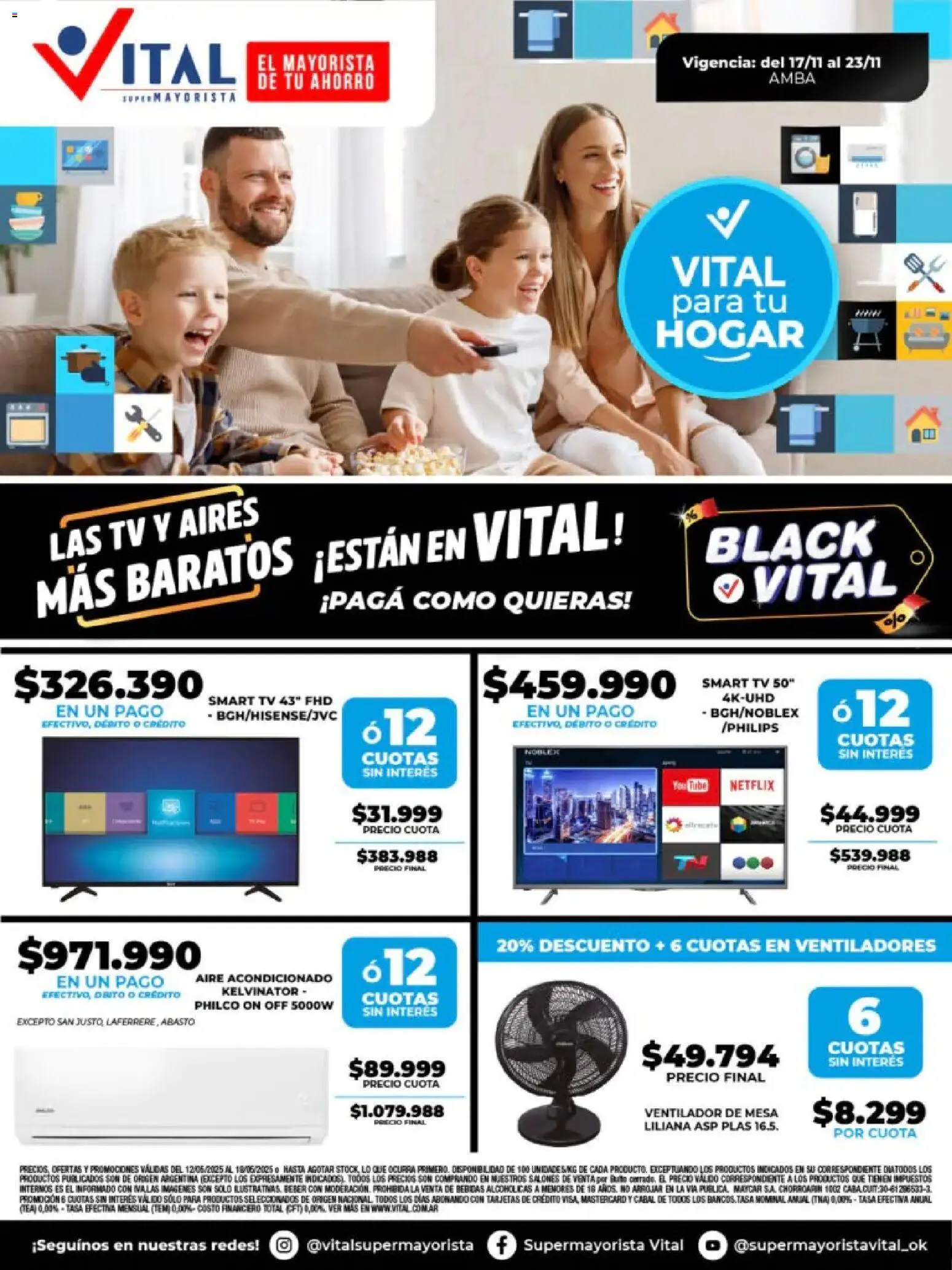 Vital - Especial de nonfood - Abasto │ válido desde el 17.11.2025 | Página: 1 | Productos: Aire acondicionado, Ventilador, Mesa