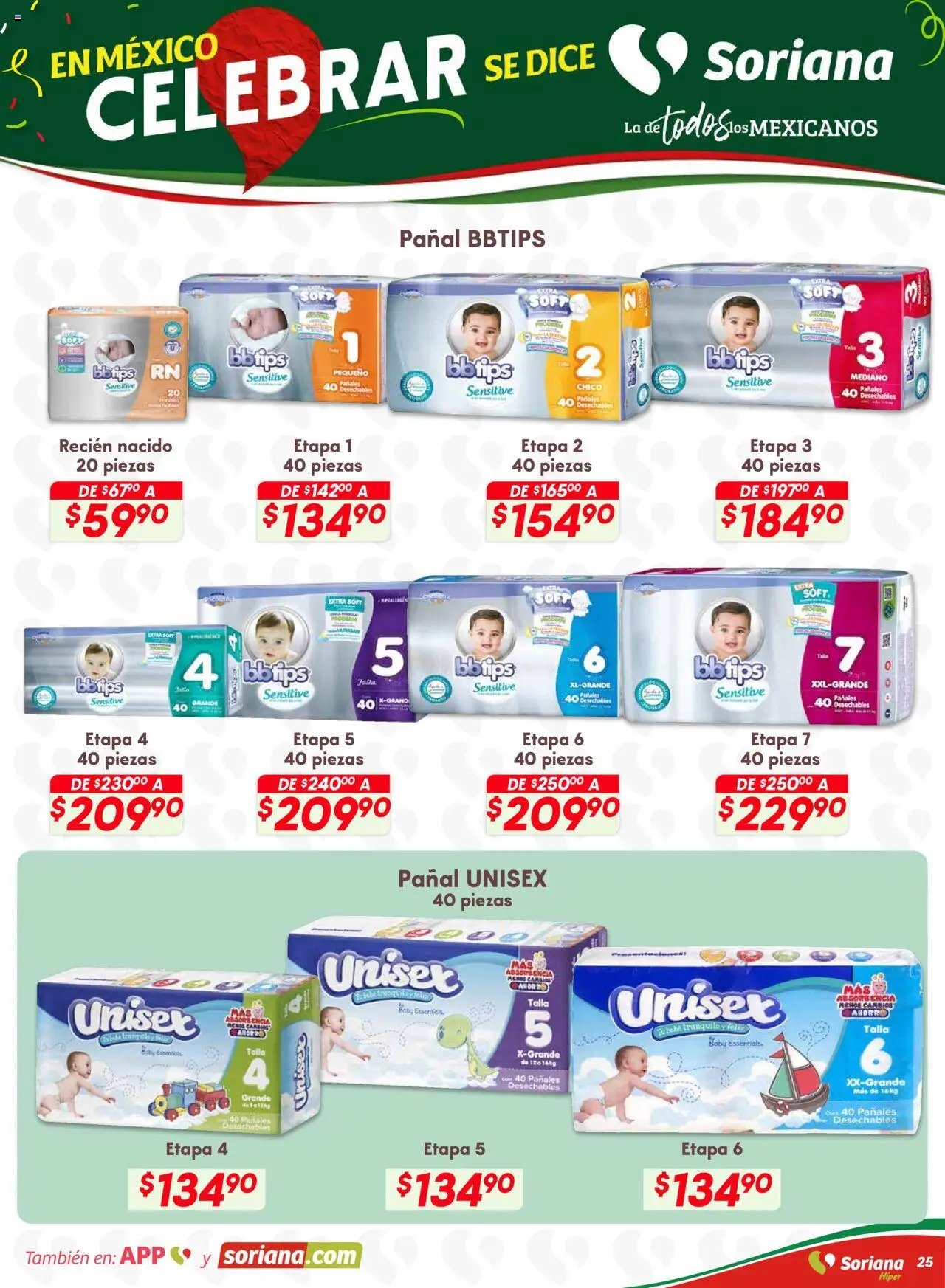 Nuevas ofertas de Soriana válidas en toda la República Mexicana desde el 18.09.2025. ¡Encuentra las mejores ofertas en Soriana - Preciazazaso Híper: Chih, Coah, Tamaulipas! | Página: 32 | Productos: Pañales