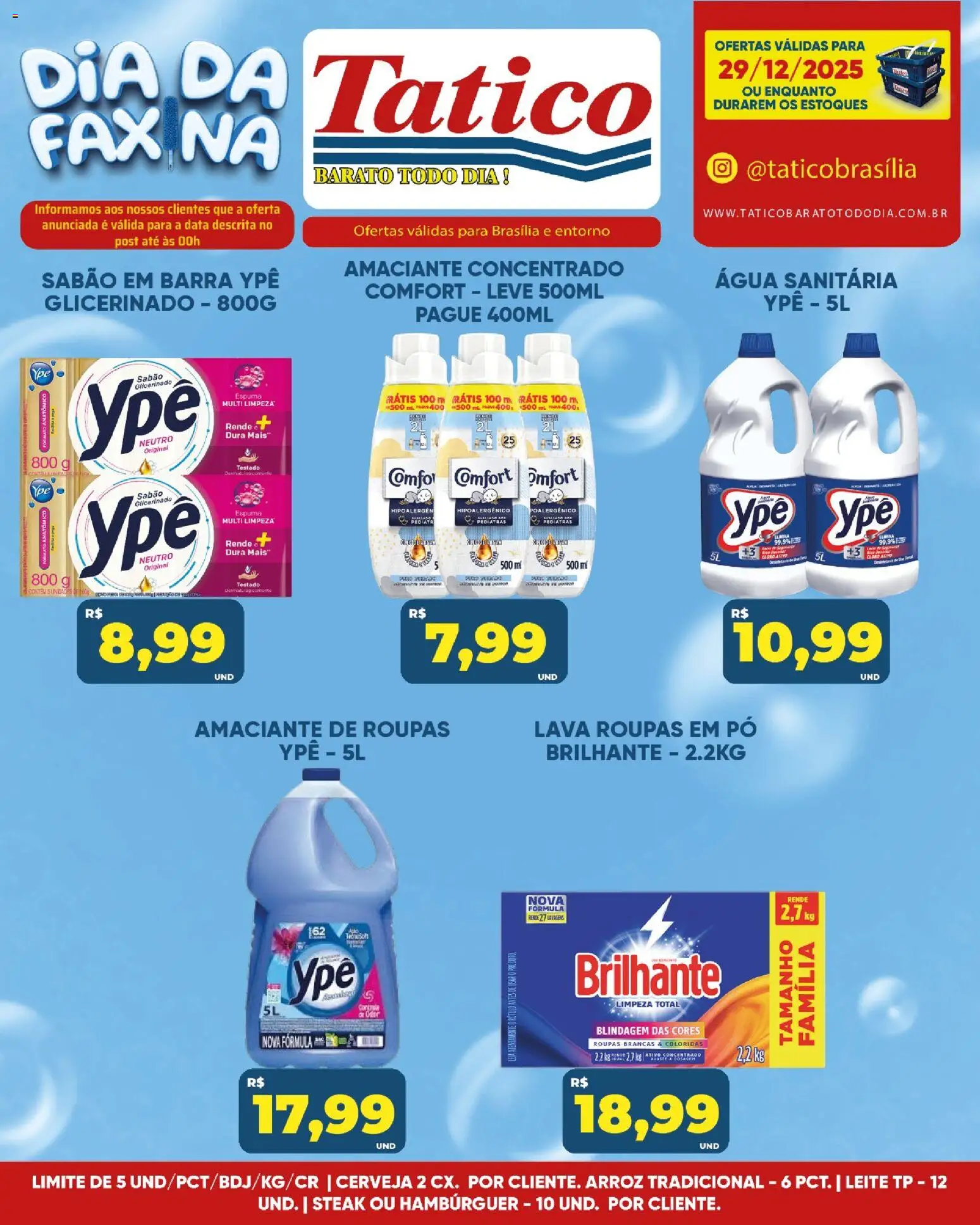 Tatico Folheto - válido de 29.12.2025 | Página: 17 | Produtos: Leite, Cerveja, Hambúrguer, Amaciante