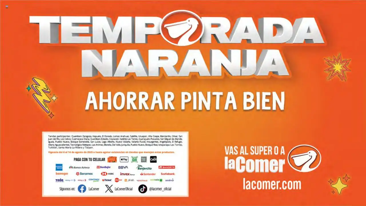 Nuevas ofertas de La Comer válidas en toda la República Mexicana desde el 06.08.2025. ¡Encuentra las mejores ofertas en La Comer - Folleto! | Página: 33 | Productos: Banco, Satélite