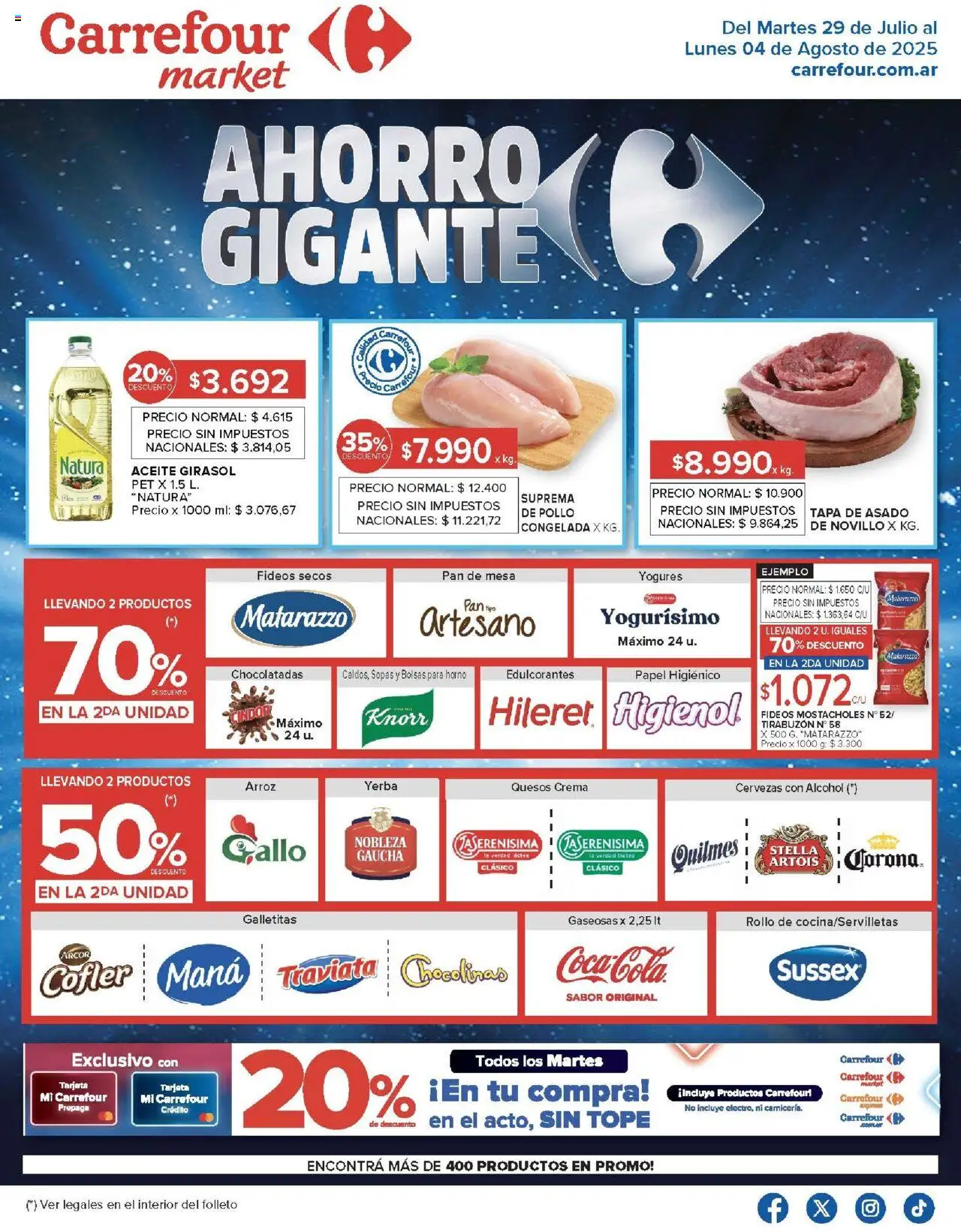 Carrefour Market catálogo - Córdoba │ válido desde el 29.07.2025 | Página: 1 | Productos: Pollo, Aceite, Pan, Fideos
