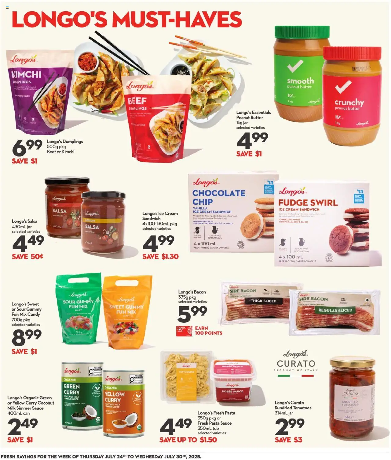 Longo's flyer valid from 24.07.2025 | Page: 12 | Products: Pasta, Milk, Butter, Chocolate