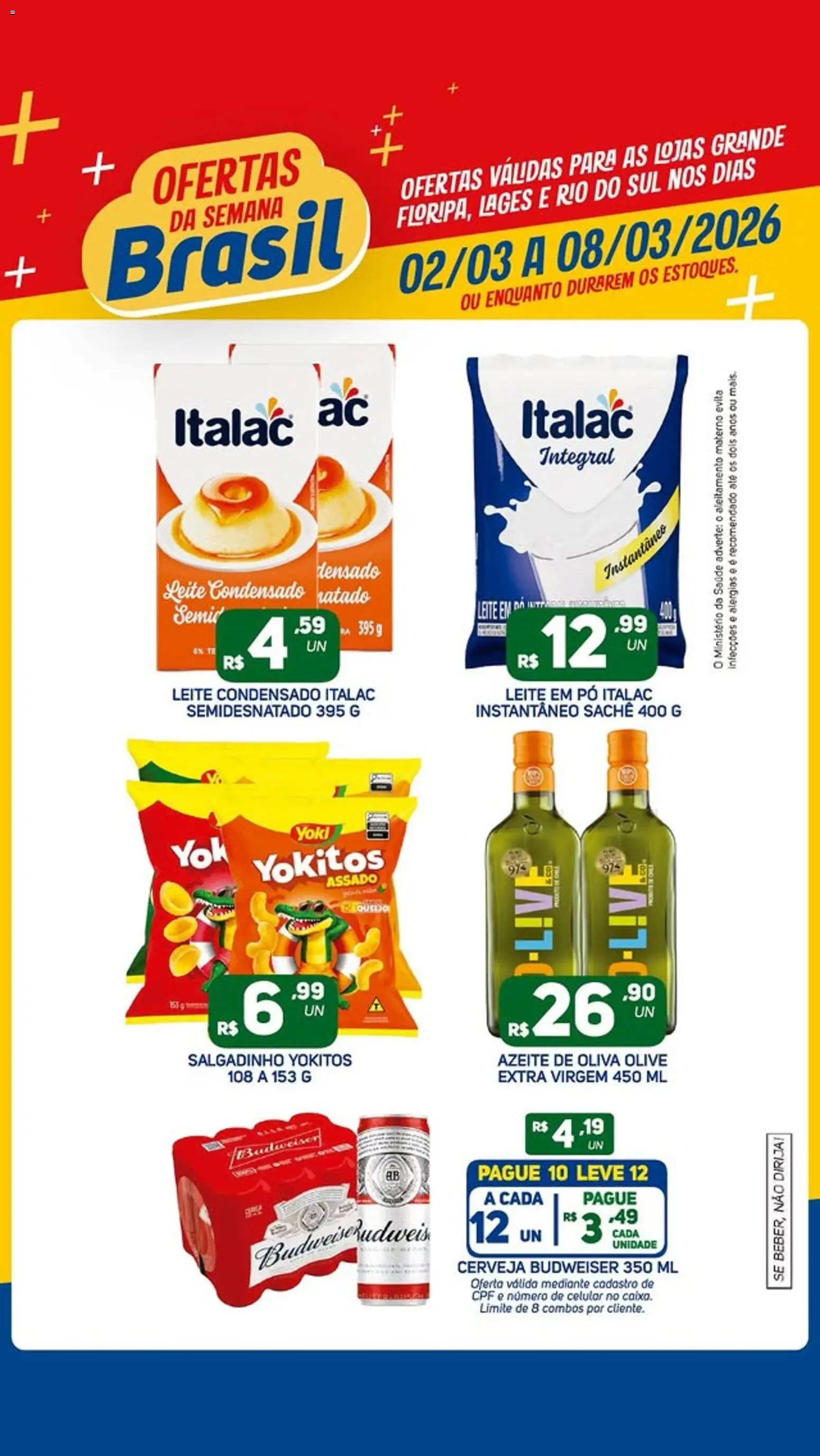 Brasil Atacadista Folheto - válido de 02.03.2026 | Página: 3 | Produtos: Pó, Leite, Cerveja, Leite em pó