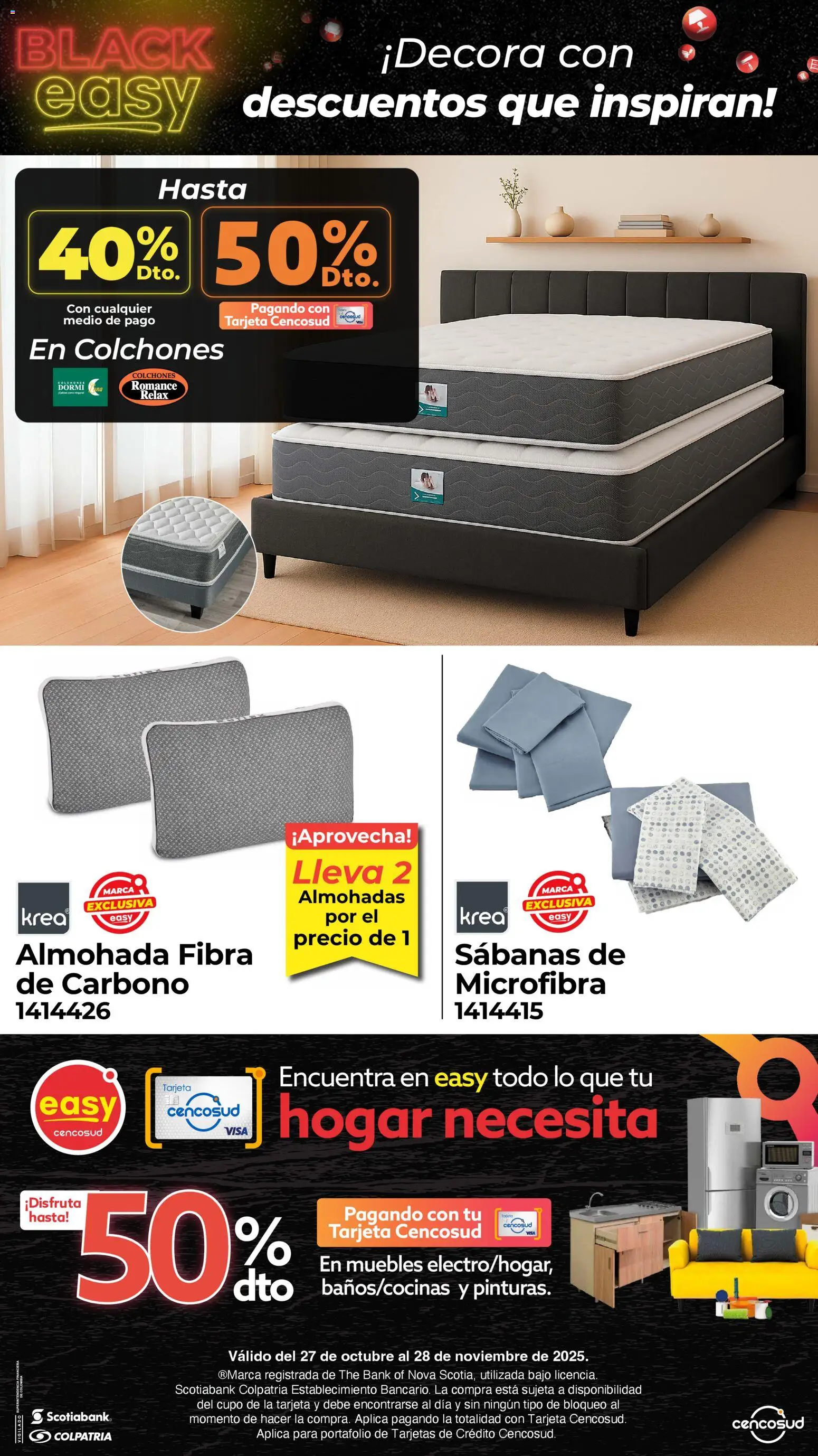 Easy revista - valida desde el 27.10.2025 | Página: 17 | Productos: Sabanas, Almohada