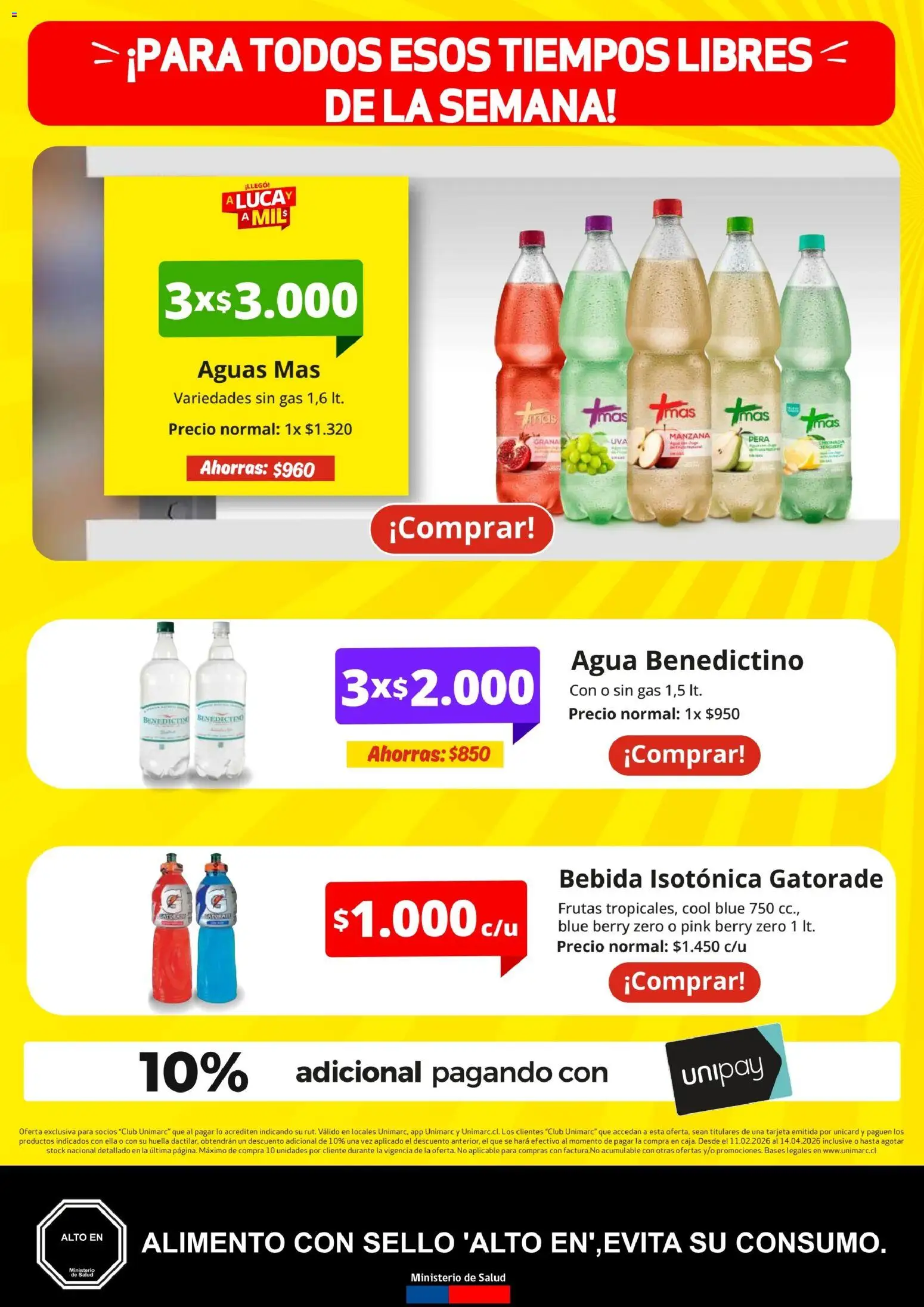 Unimarc Ofertas │ válido desde el 11.02.2026 | Página: 14 | Productos: Manzana, Agua, Pera