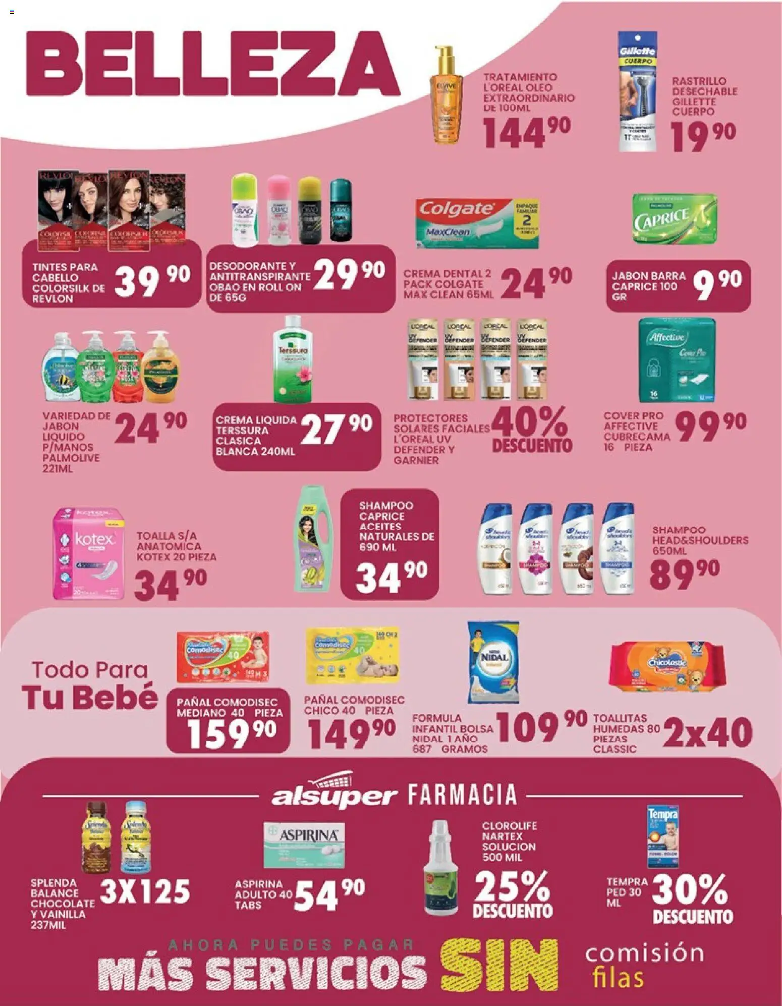 Nuevas ofertas de Alsuper válidas en toda la República Mexicana desde el 31.03.2026. ¡Encuentra las mejores ofertas en Alsuper folleto Calera! | Página: 4 | Productos: Crema, Bolsa, Toalla, Barra