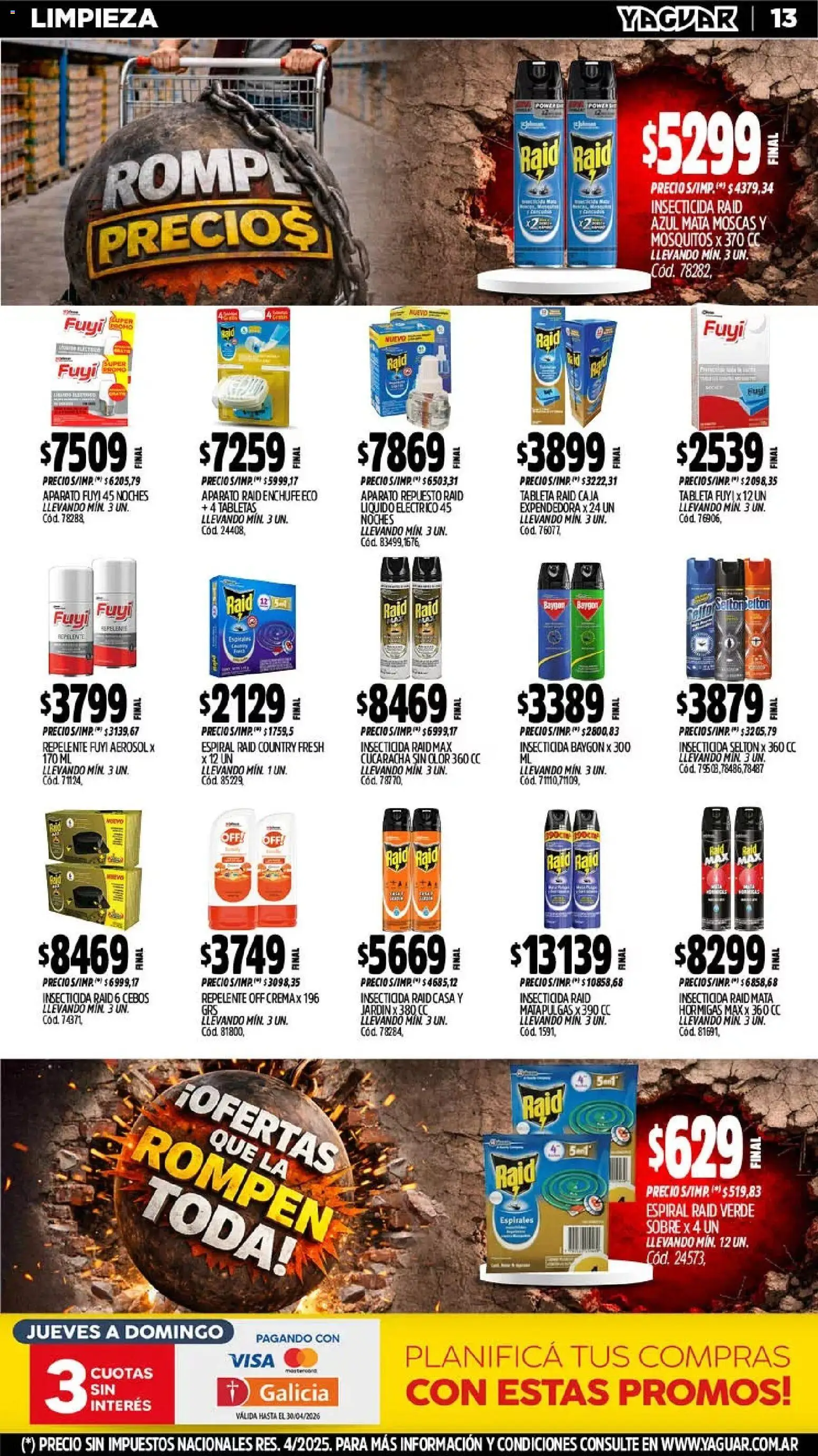 Yaguar catálogo │ válido desde el 13.04.2026 | Página: 13 | Productos: Mata moscas, Tableta, Repelente, Sobre