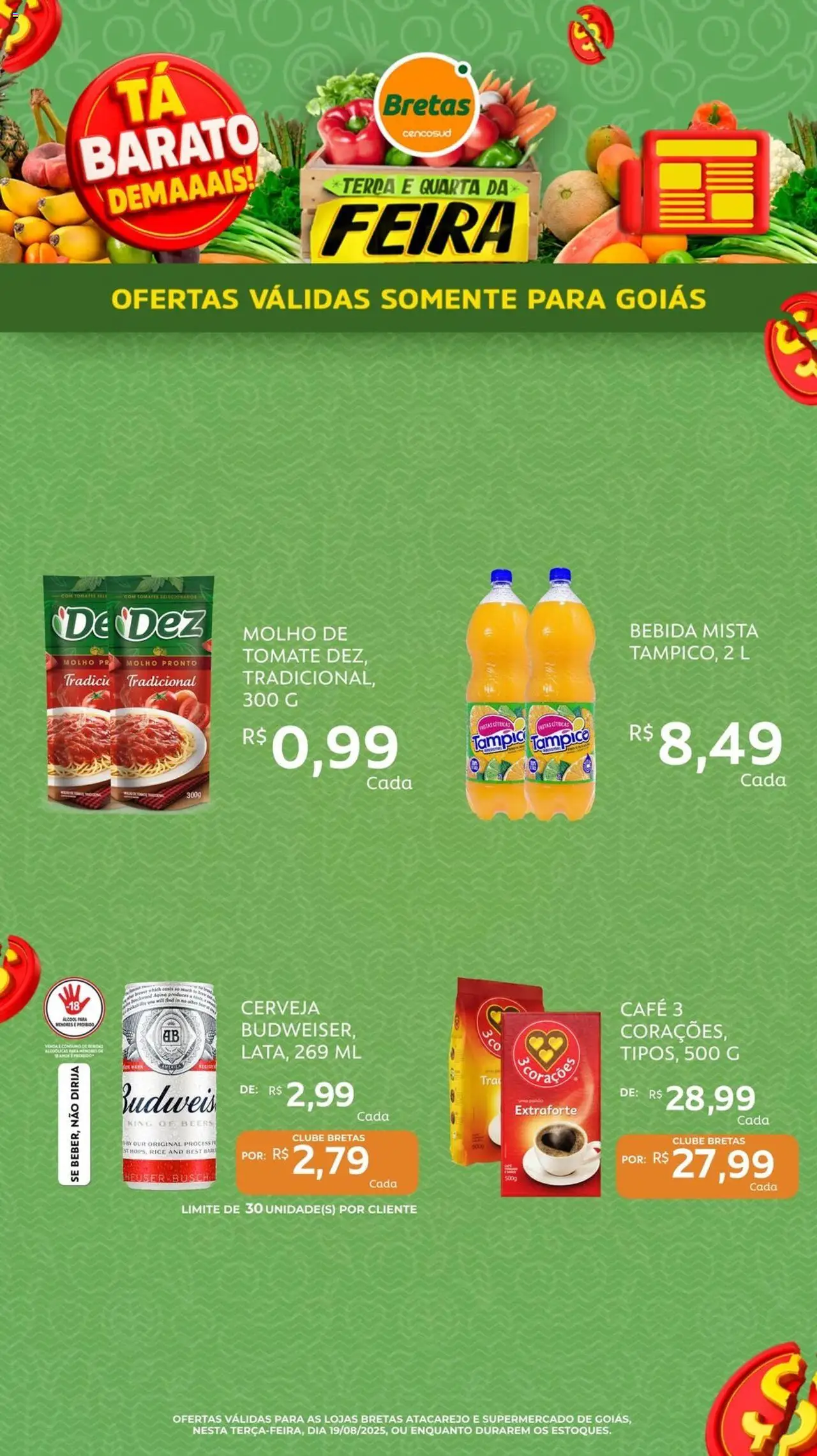 Bretas Folheto - válido de 19.08.2025 | Página: 5 | Produtos: Café, Cerveja, Bebida