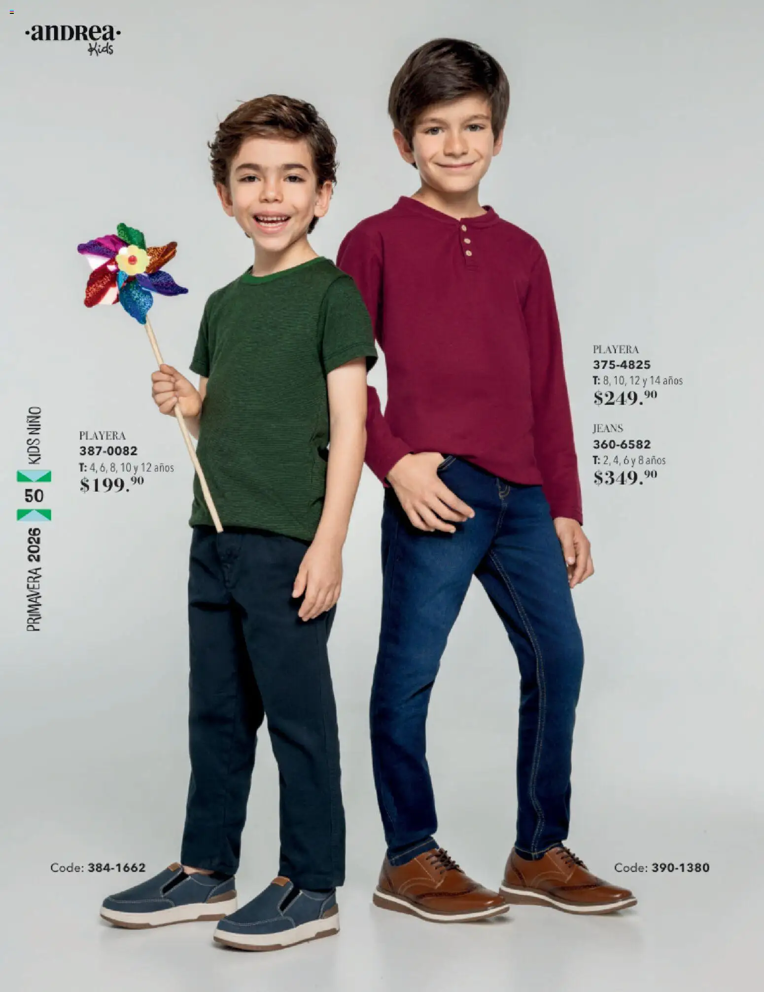 Nuevas ofertas de Andrea válidas en toda la República Mexicana desde el 25.01.2026. ¡Encuentra las mejores ofertas en Andrea catálogo Infantil! | Página: 50 | Productos: Playera