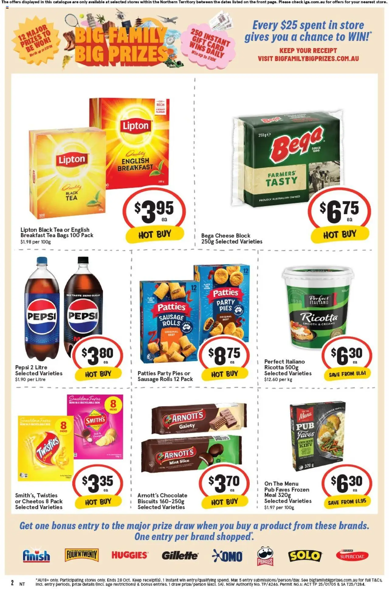 IGA catalogue - valid from 22.10.2025 | Page: 2 | Products: Cheese, Chocolate, Tea, Biscuits