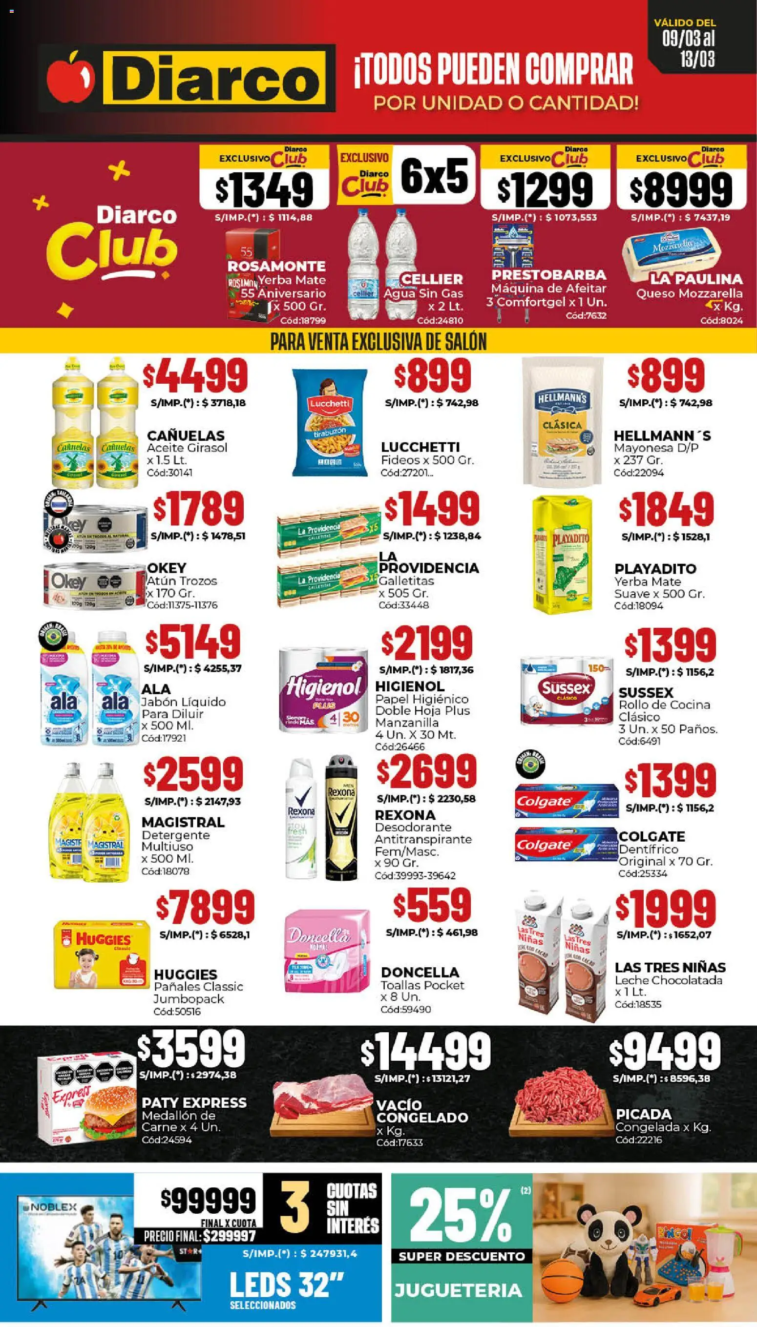 Diarco ofertas │ válido desde el 09.03.2026 | Página: 1 | Productos: Mate, Galletitas, Jabón líquido, Jabón