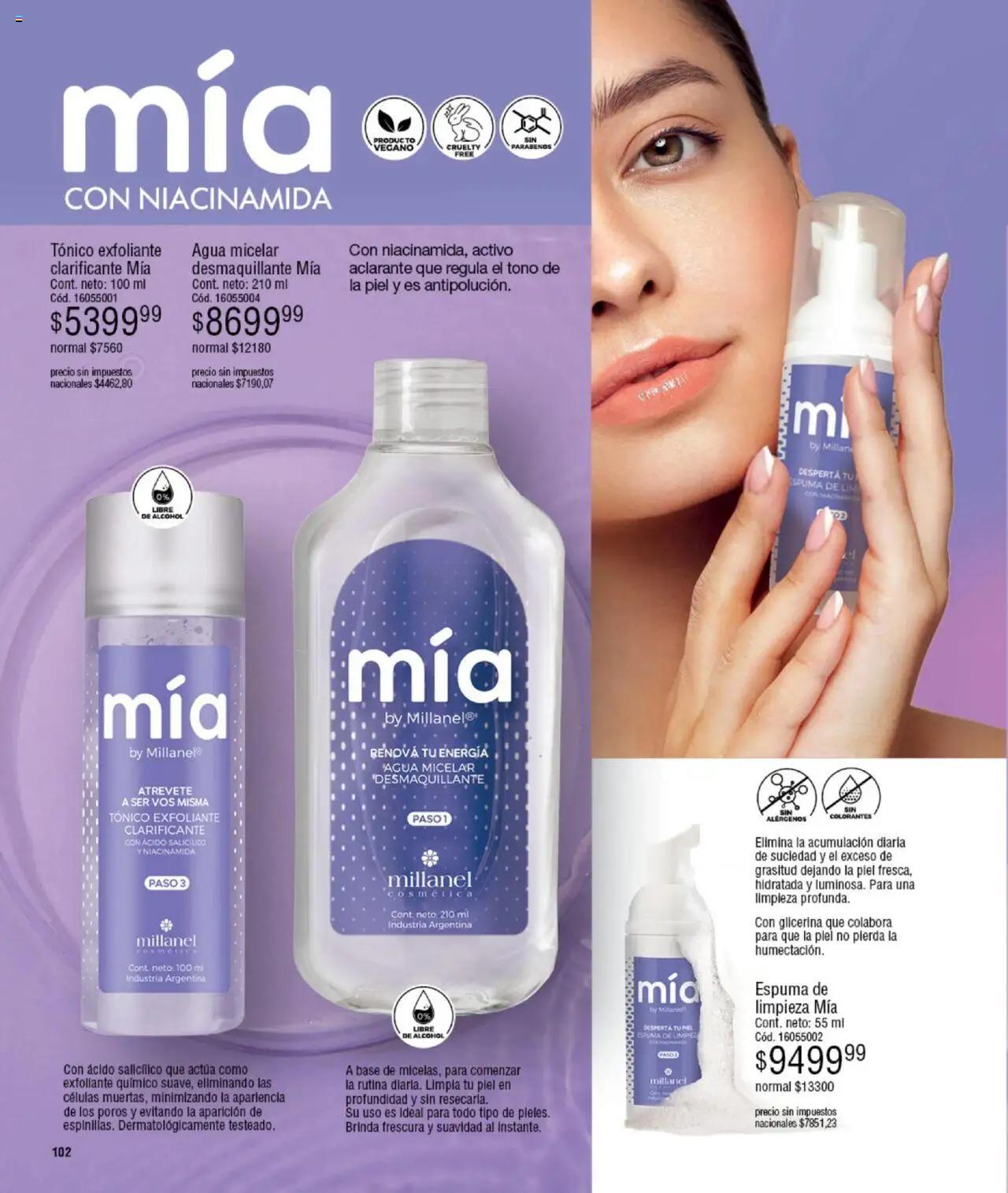 Millanel catálogo │ válido desde el 15.09.2025 | Página: 102 | Productos: Desmaquillante, Lima, Agua, Espuma