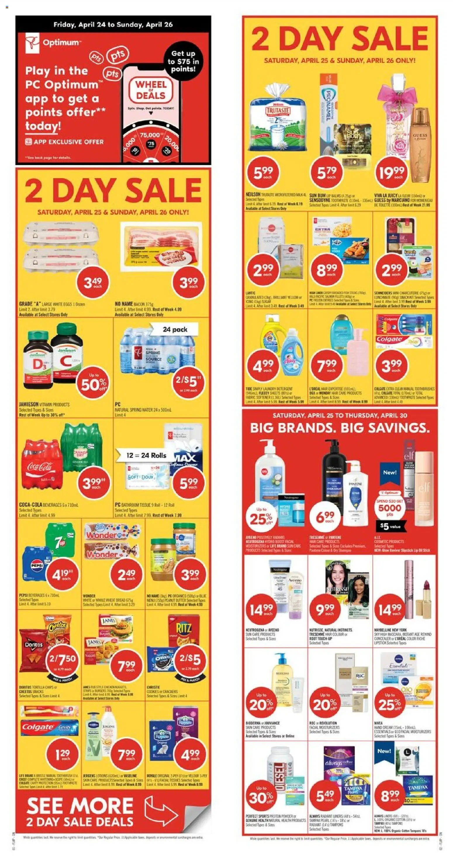 Shoppers flyer valid from 24.04.2026 | Page: 1 | Products: Chips, Cookies, PC, Eggs