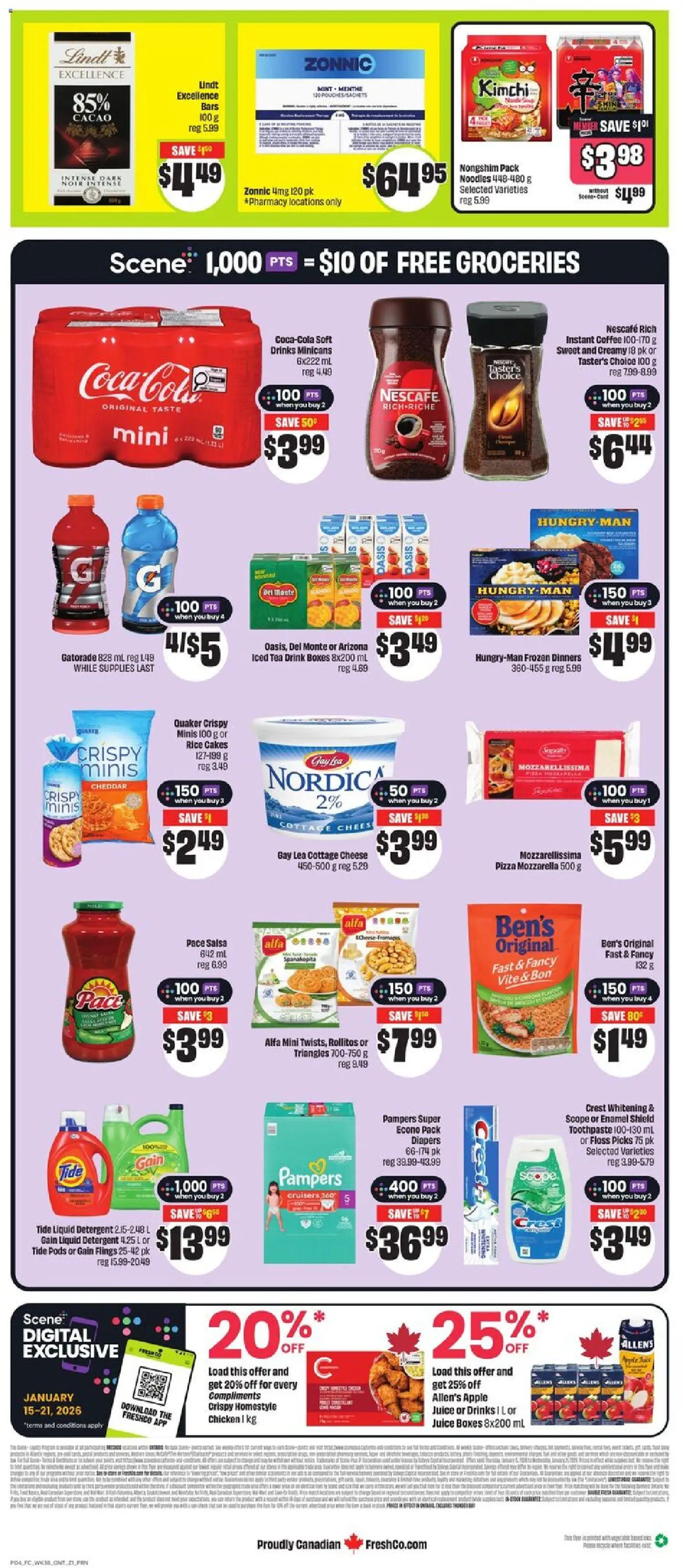 FreshCo flyer valid from 15.01.2026 | Page: 2 | Products: Rice, Tea, Toothpaste, Chicken