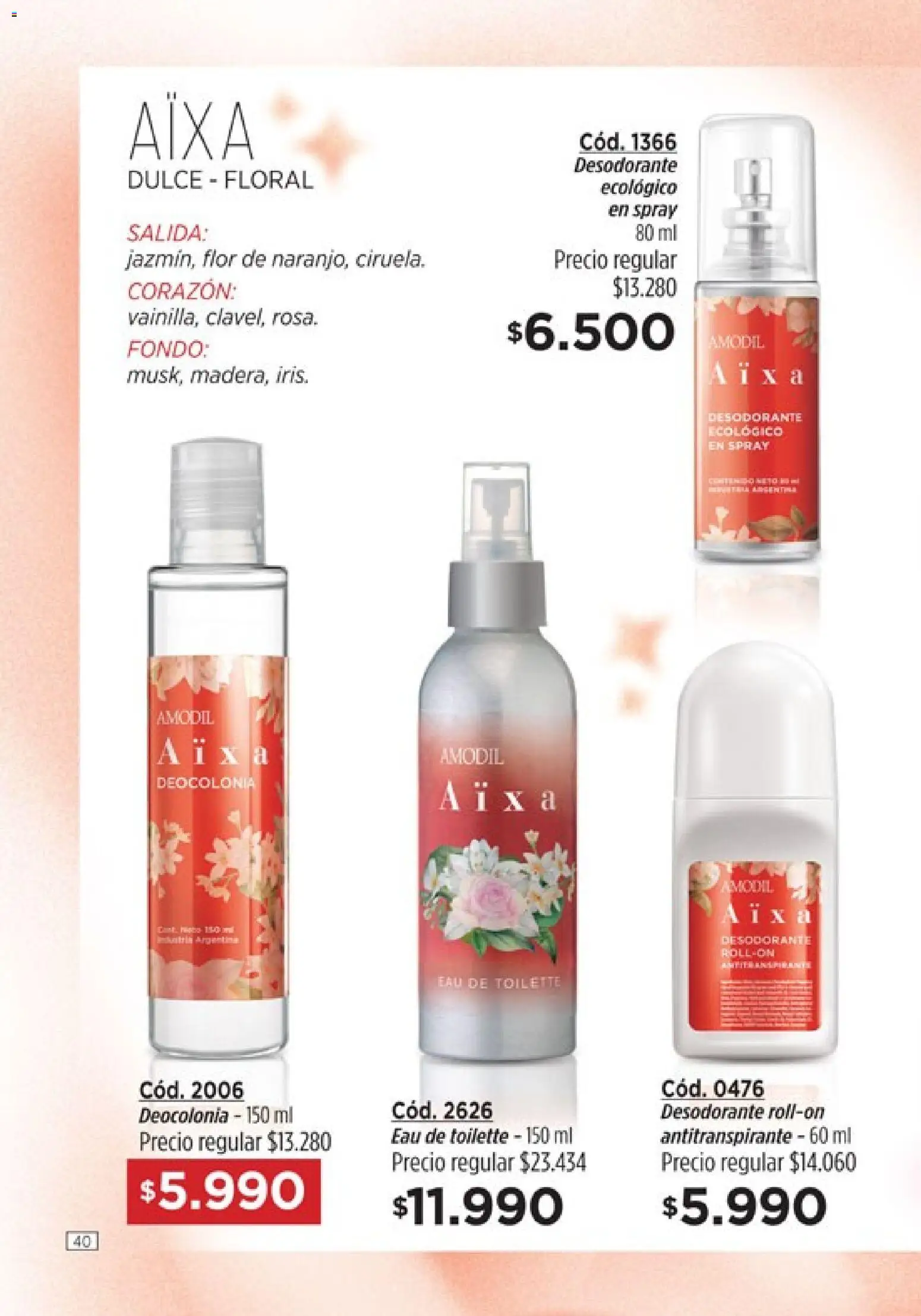 Catálogo Amodil Campaña 3 │ válido desde el 01.03.2026 | Página: 40 | Productos: Eau de toilette, Desodorante, Antitranspirante