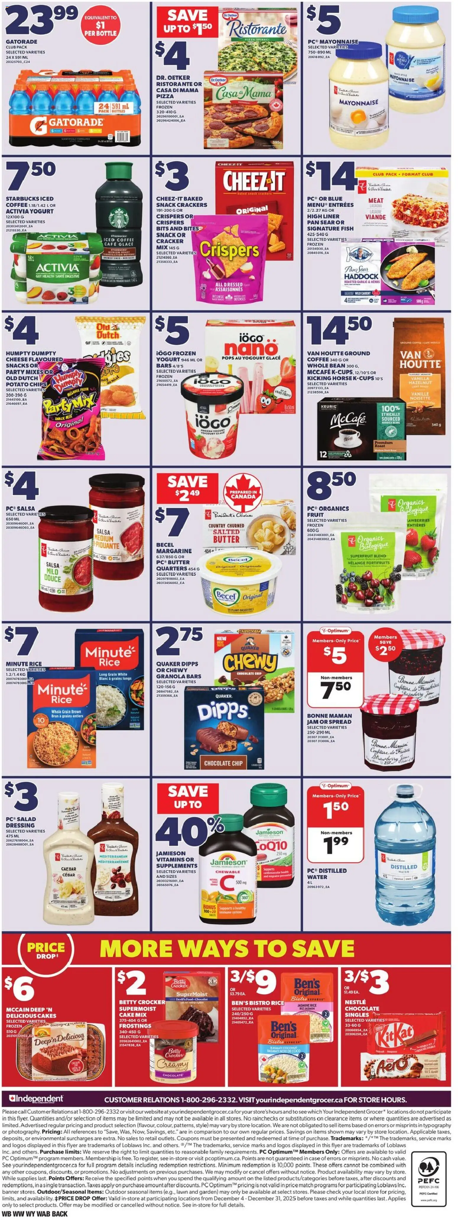 Independent Grocer flyer valid from 25.12.2025 | Page: 4 | Products: PC, Butter, Coffee, Chocolate