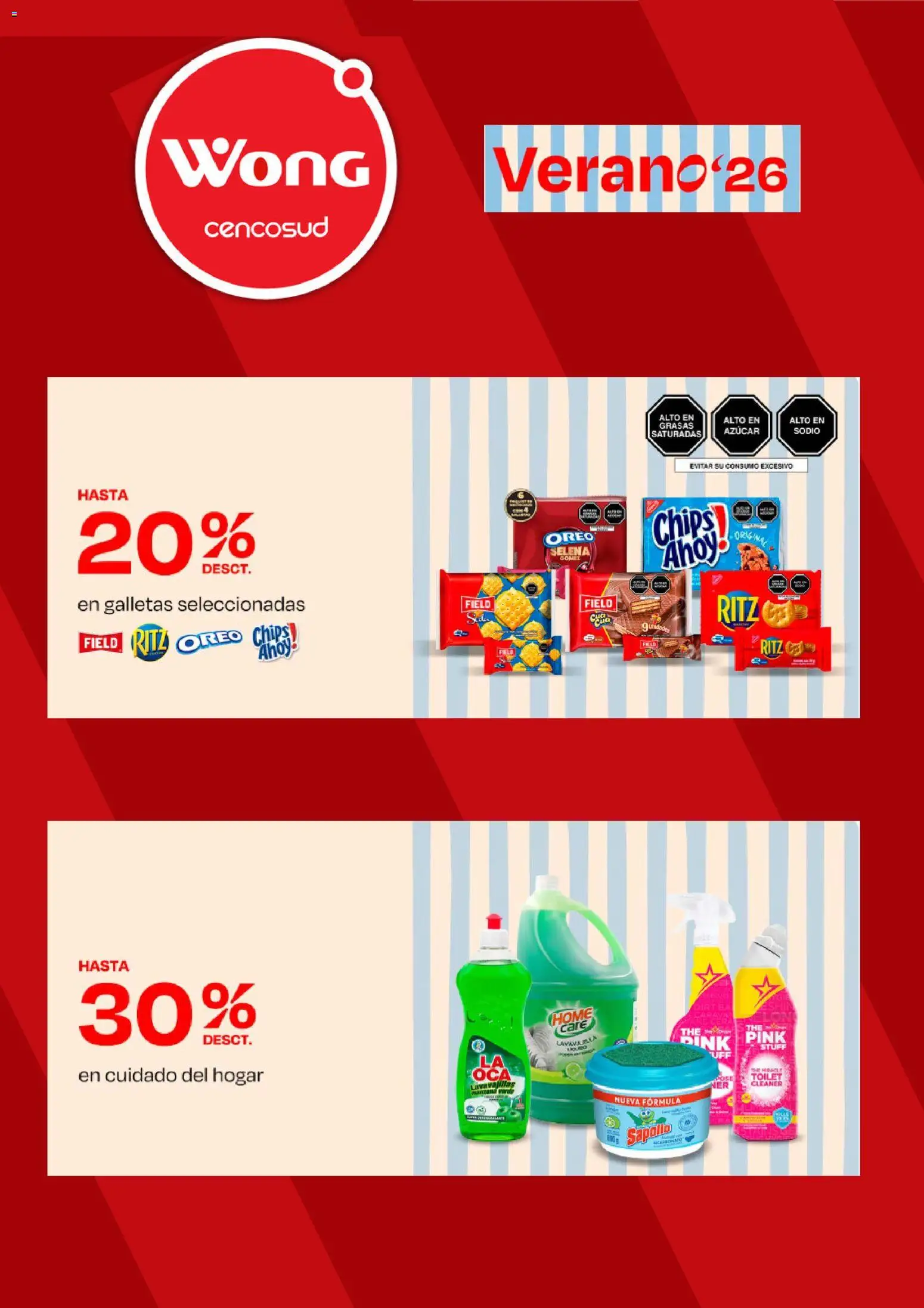 Catálogo Wong válido desde 02.03.2026 | Página: 6 | Productos: Galletas, Lavavajillas