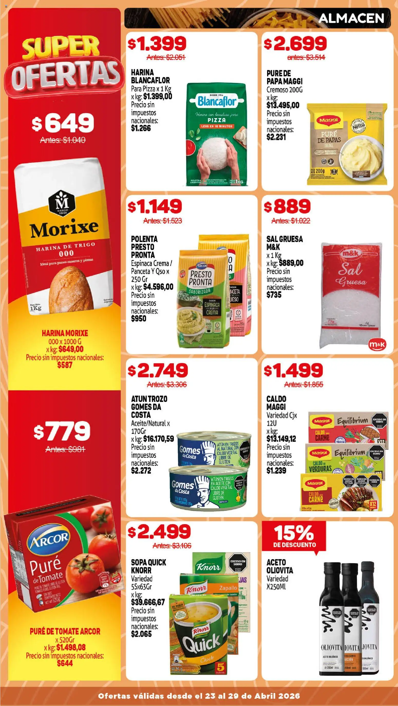 Makro Ofertas VOLVETE A ILUSIONAR OFERTAS SEMANALES │ válido desde el 23.04.2026 | Página: 5 | Productos: Papa, Aceite, Atún, Sopa