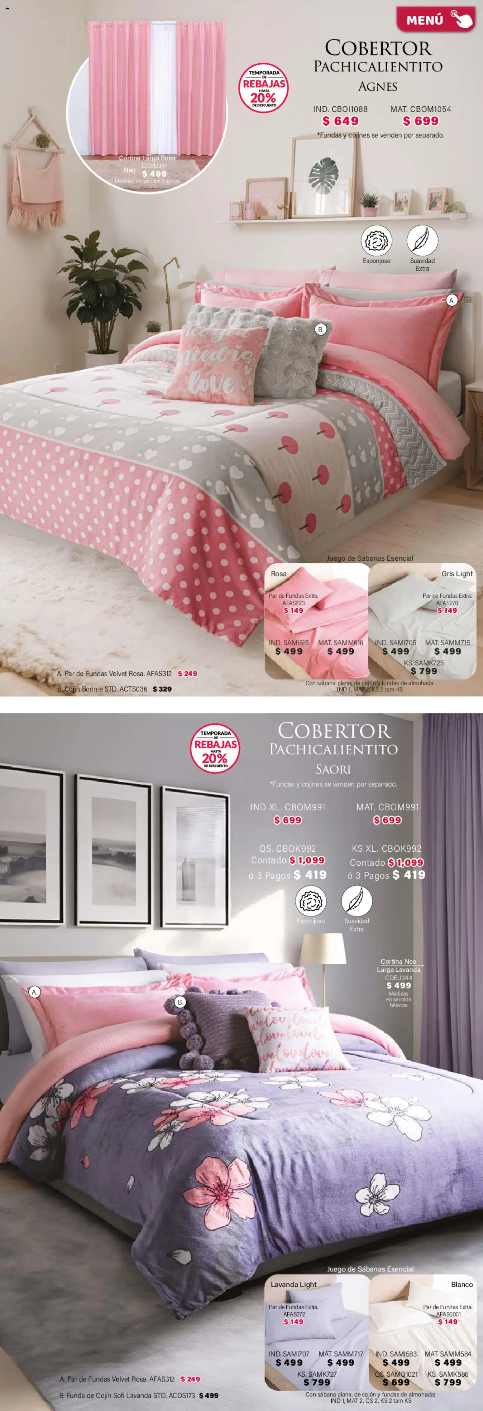 Nuevas ofertas de Colchas Concord válidas en toda la República Mexicana desde el 01.02.2026. ¡Encuentra las mejores ofertas en Colchas Concord catálogo! | Página: 174 | Productos: Cobertor, Funda, Almohada, Sabanas