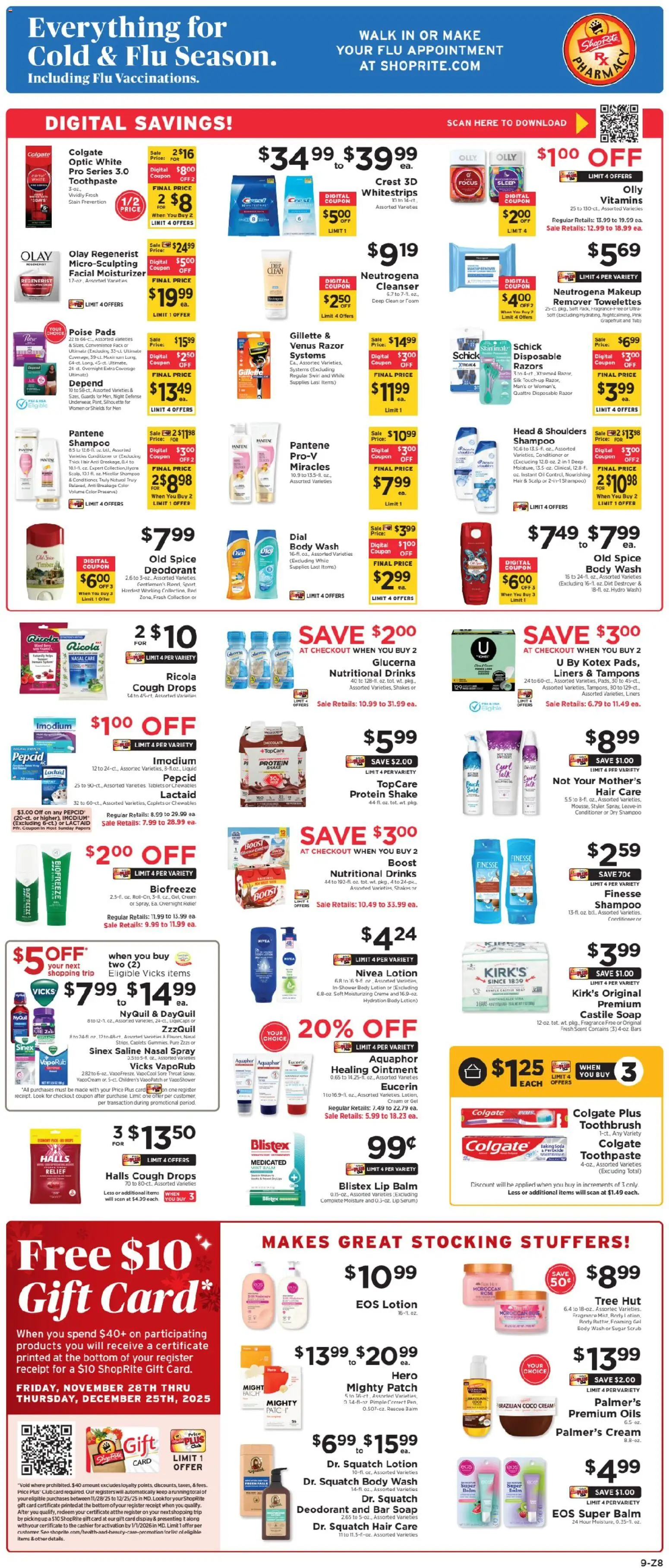 ShopRite Weekly Ad - valid from 28.11.2025 | Page: 9 | Products: Fragrance, Soap, Toothpaste, Sugar
