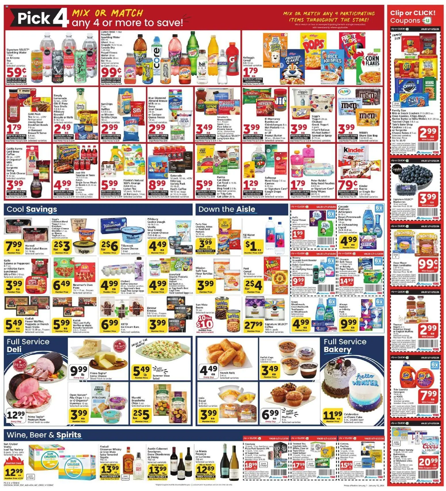Vons Weekly Ad - valid from 07.01.2026 | Page: 3 | Products: Cat Food, Conditioner, Coffee, Pads