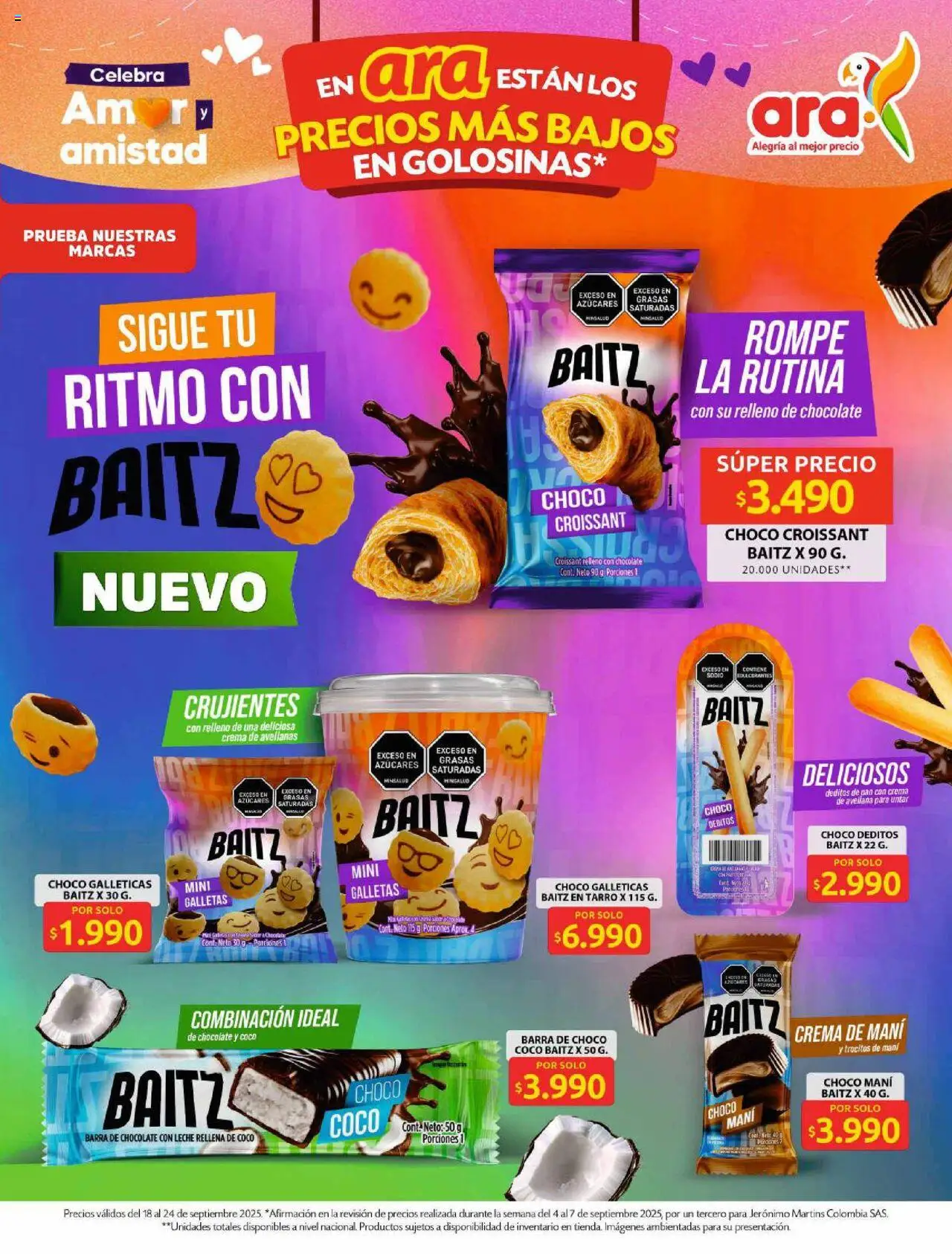 Ara revista - valida desde el 18.09.2025 | Página: 5 | Productos: Servilletas, Combinación, Leche, Chocolate