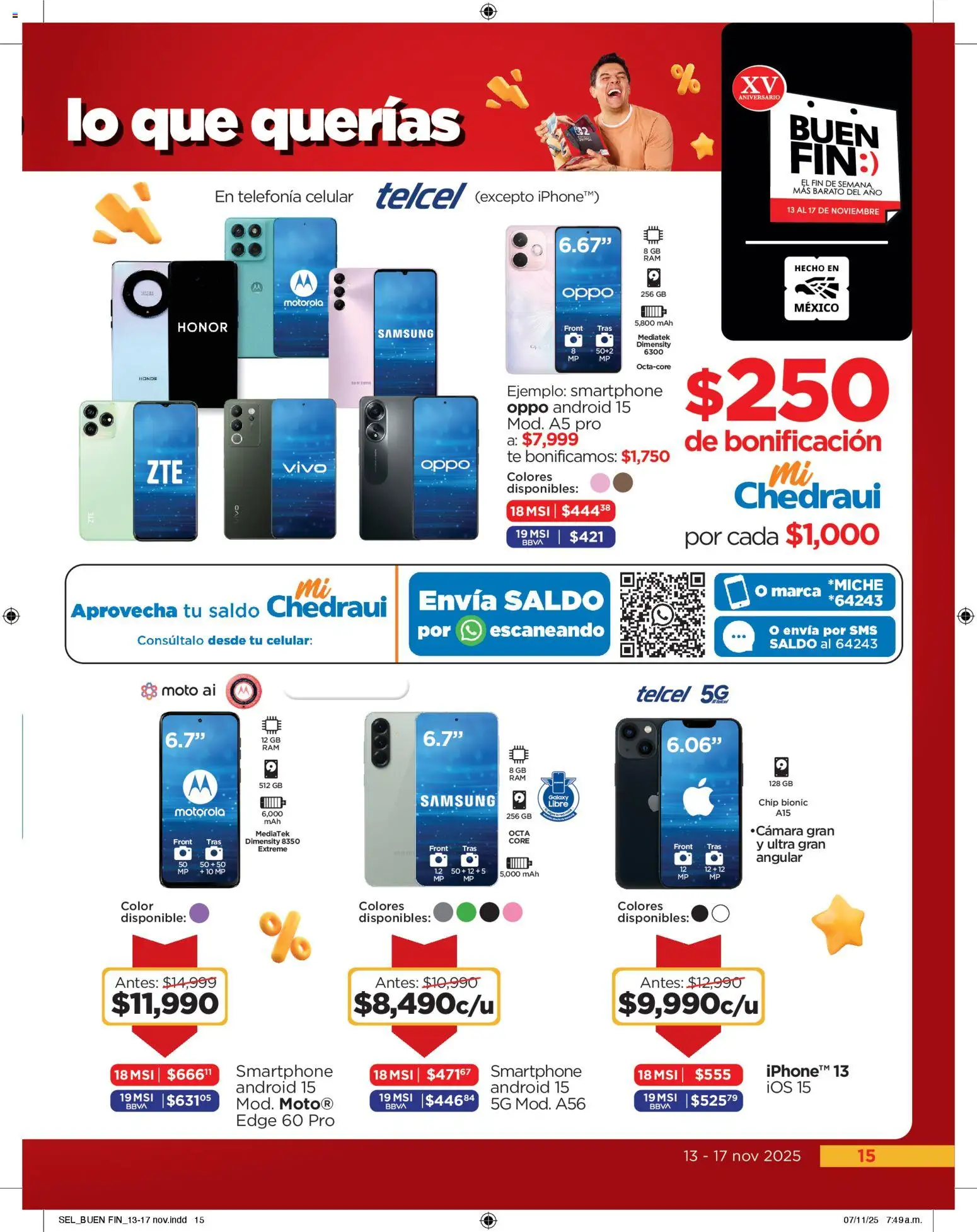 Nuevas ofertas de Chedraui válidas en toda la República Mexicana desde el 13.11.2025. ¡Encuentra las mejores ofertas en Chedraui Buen Fin! | Página: 15 | Productos: Té, Smartphone