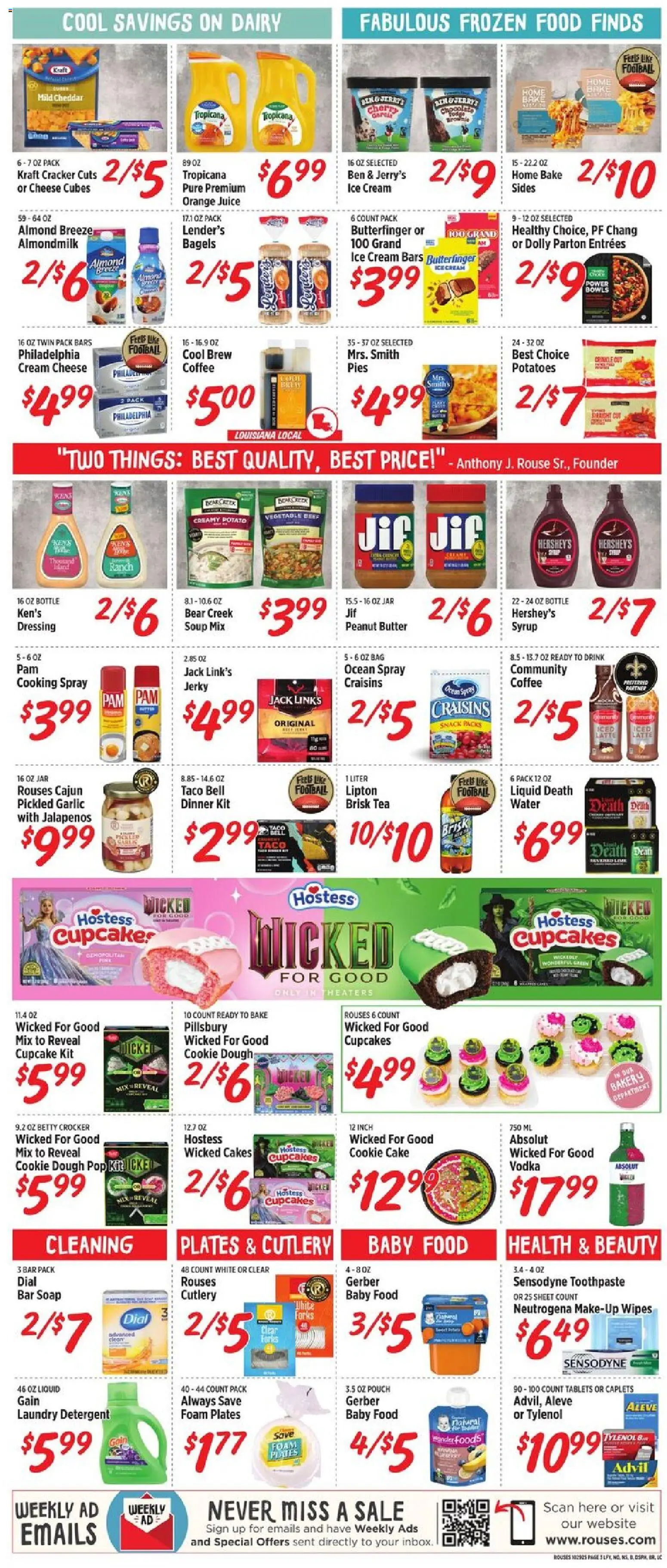Rouses Weekly Ad - valid from 29.10.2025 | Page: 7 | Products: Bakery, Coffee, Toothpaste, Ice cream