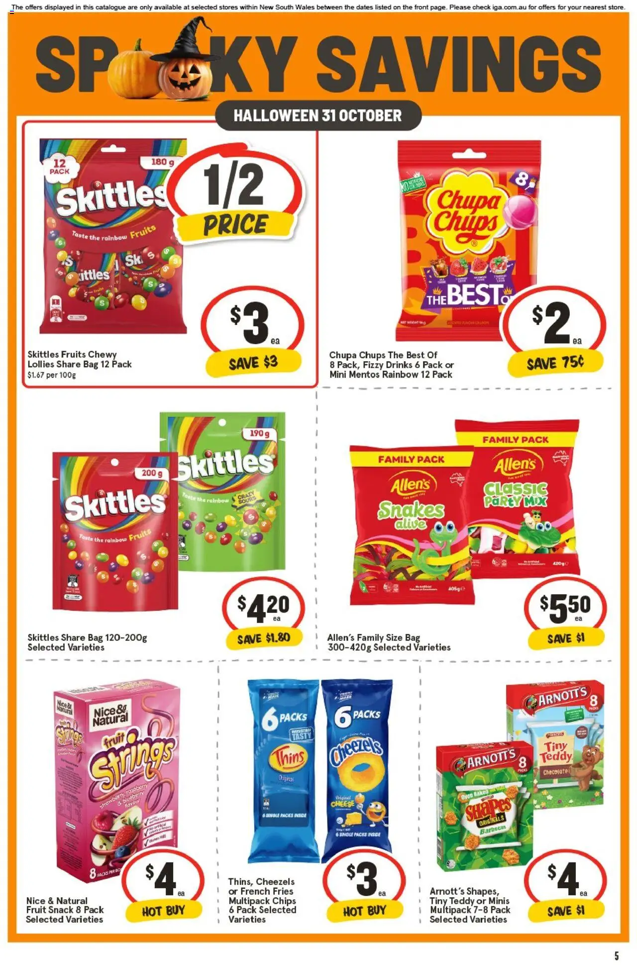 IGA catalogue - valid from 22.10.2025 | Page: 8 | Products: Chips, Fruits, Bag, Oven