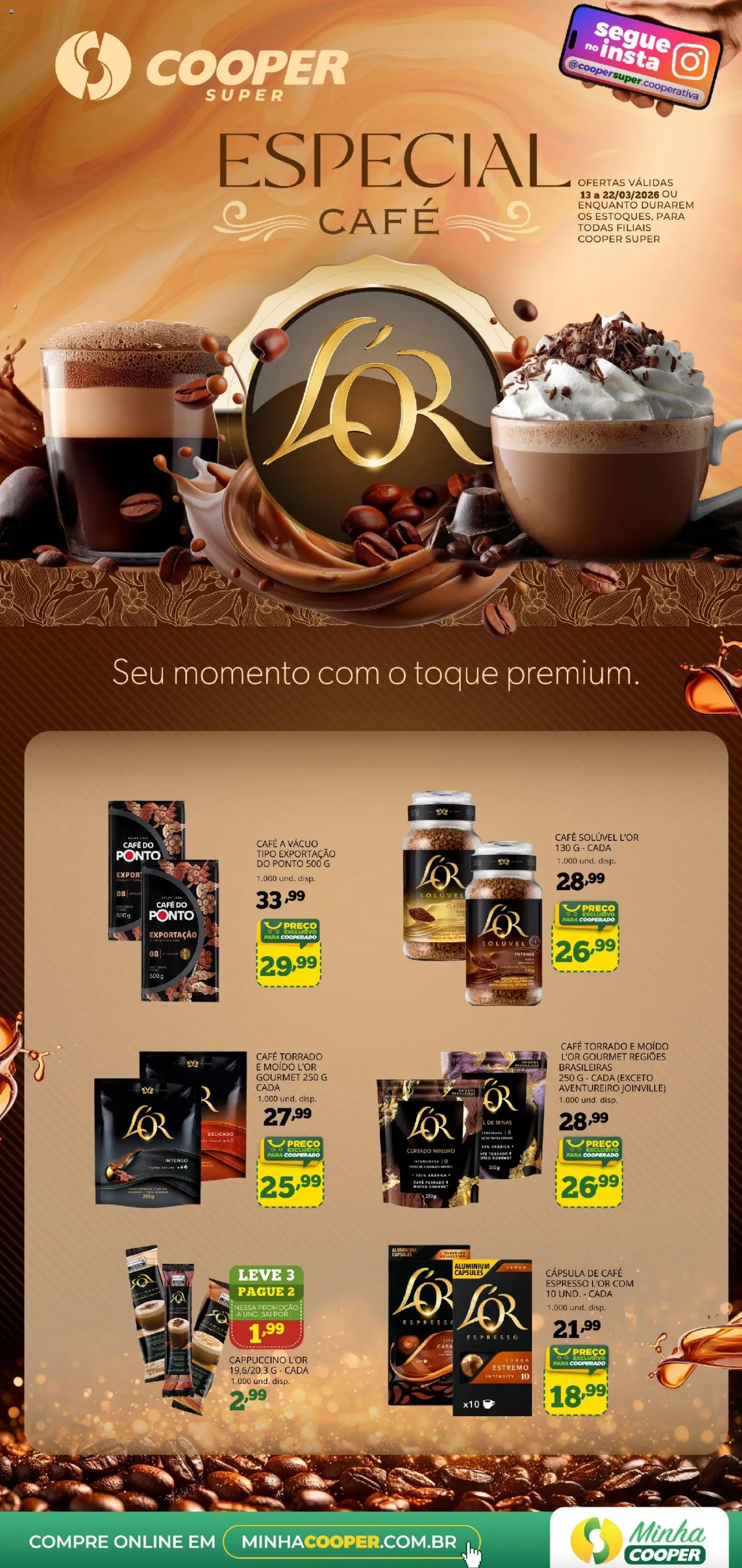 Cooper Folheto - válido de 13.03.2026 | Página: 1 | Produtos: Cará, Cápsula de café, Café, Café solúvel