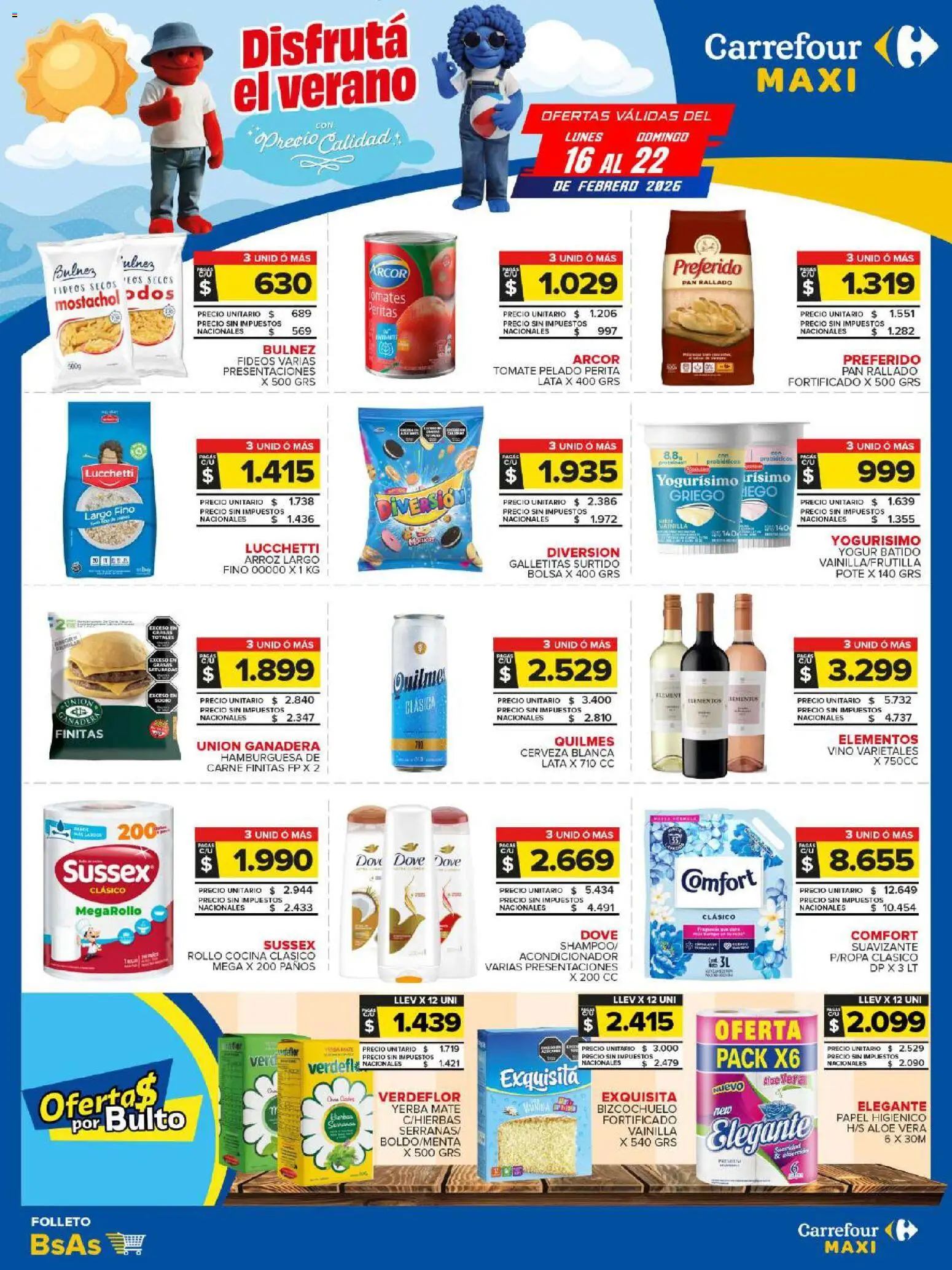 Carrefour Maxi catálogo │ válido desde el 16.02.2026 | Página: 1 | Productos: Papel higiénico, Mate, Cerveza, Pan rallado