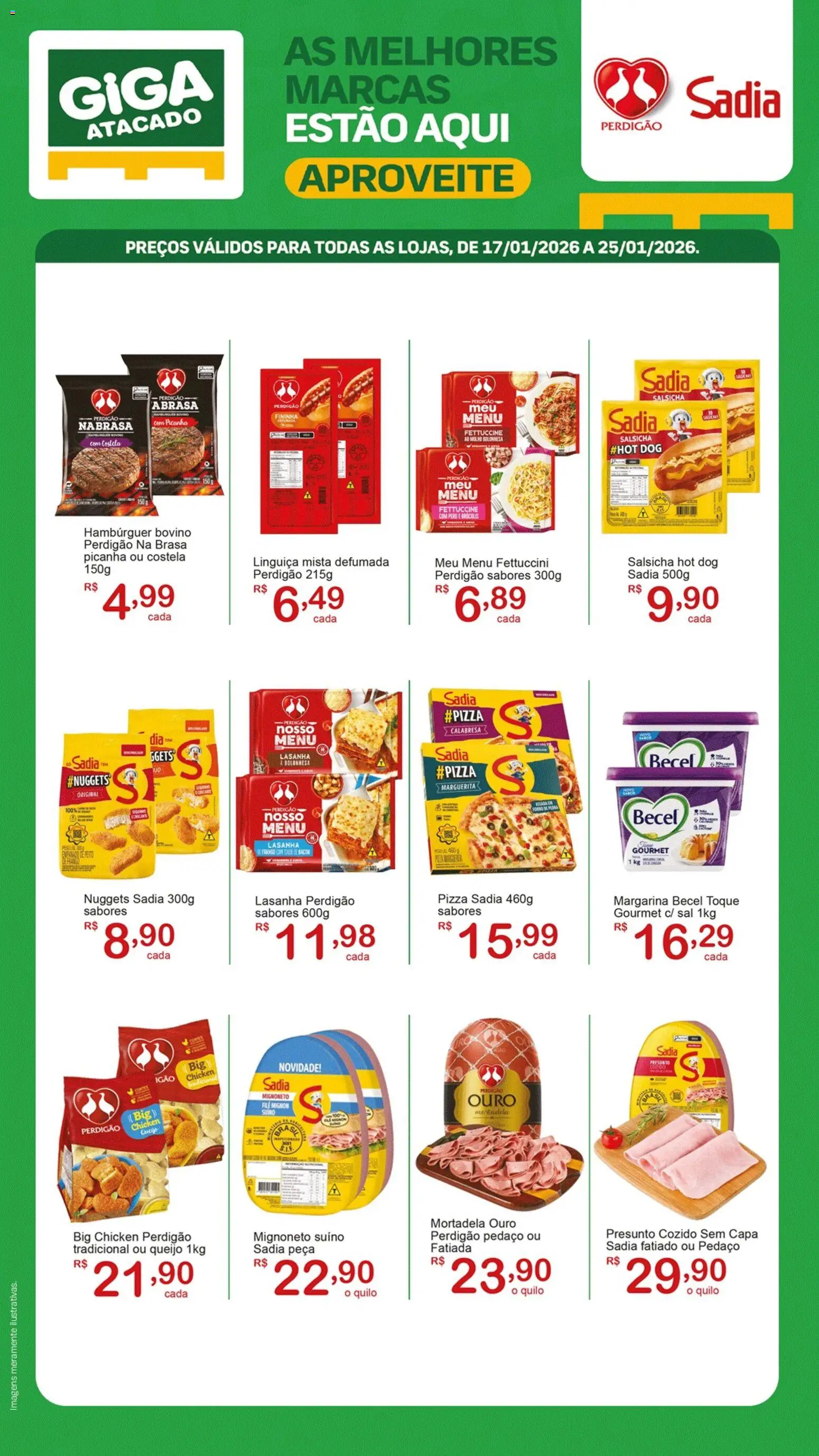 GIGA Atacado Folheto - válido de 17.01.2026 | Página: 1 | Produtos: Pizza, Hambúrguer, Lasanha, Margarina