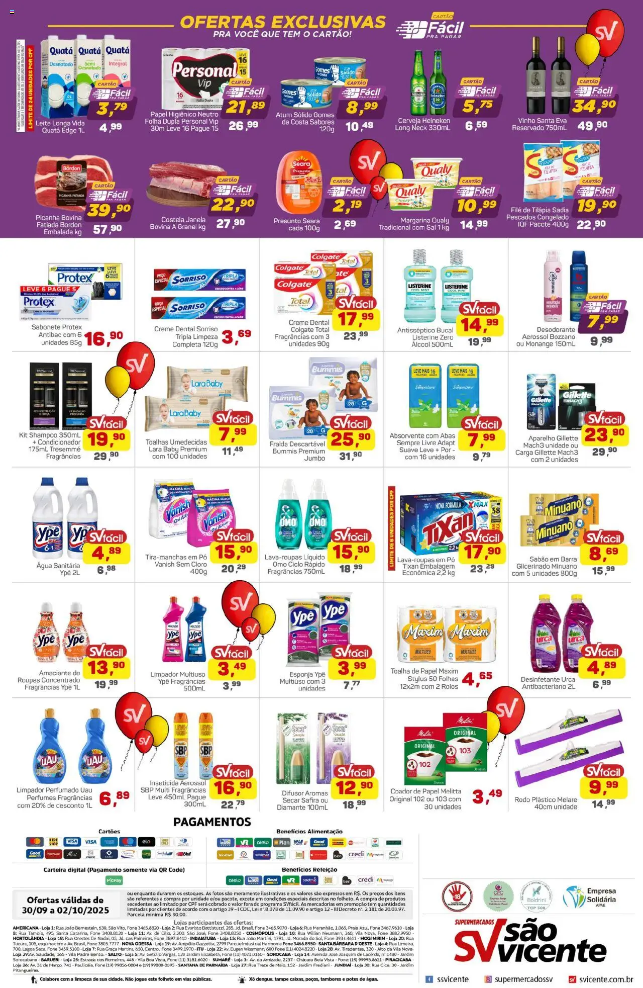 Supermercados São Vicente Folheto - válido de 30.09.2025 | Página: 4 | Produtos: Sabão em barra, Esponja, Roupas, Inseticida