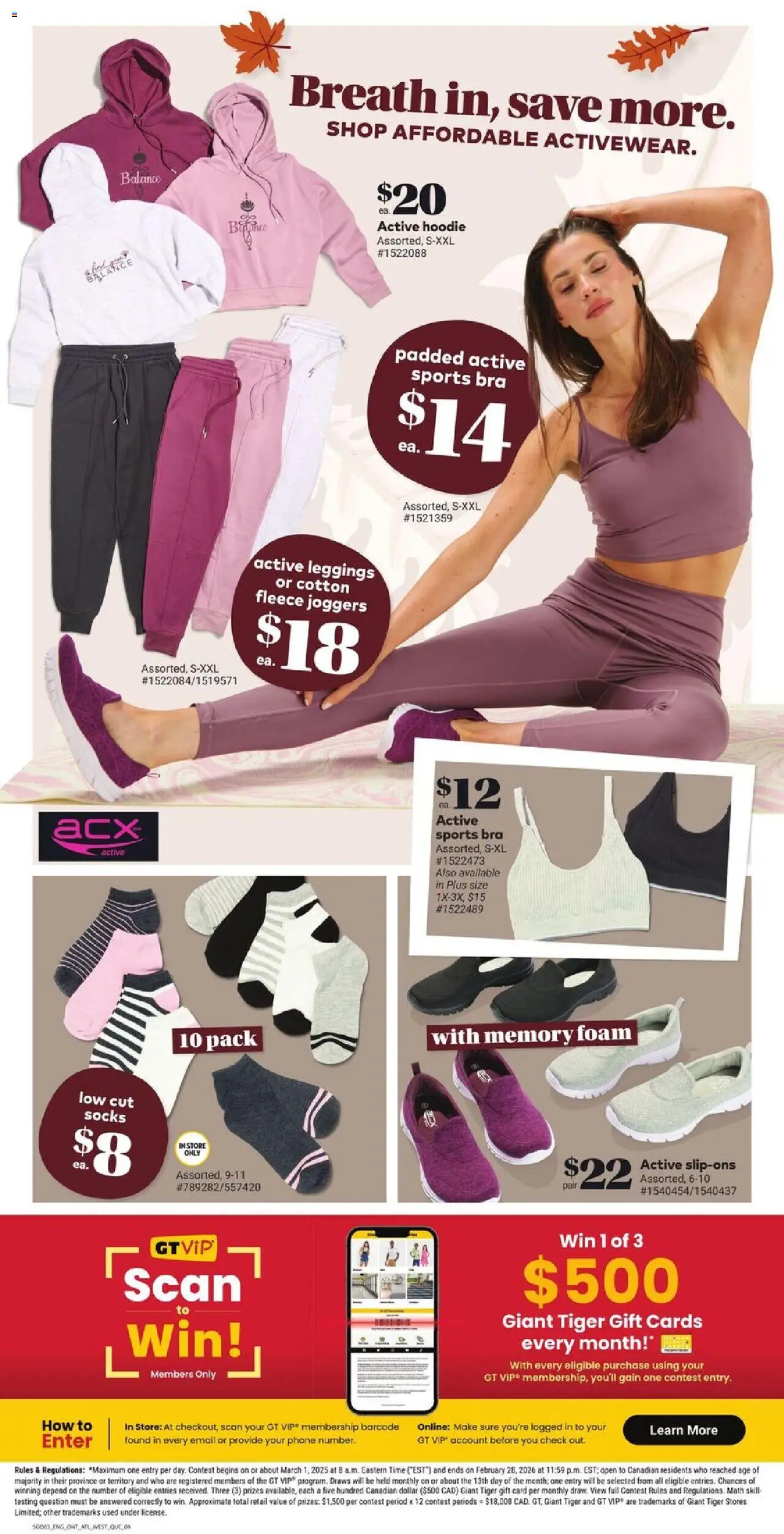 Giant Tiger flyer valid from 20.08.2025 | Page: 11 | Products: Phone, Bra, Socks, Leggings