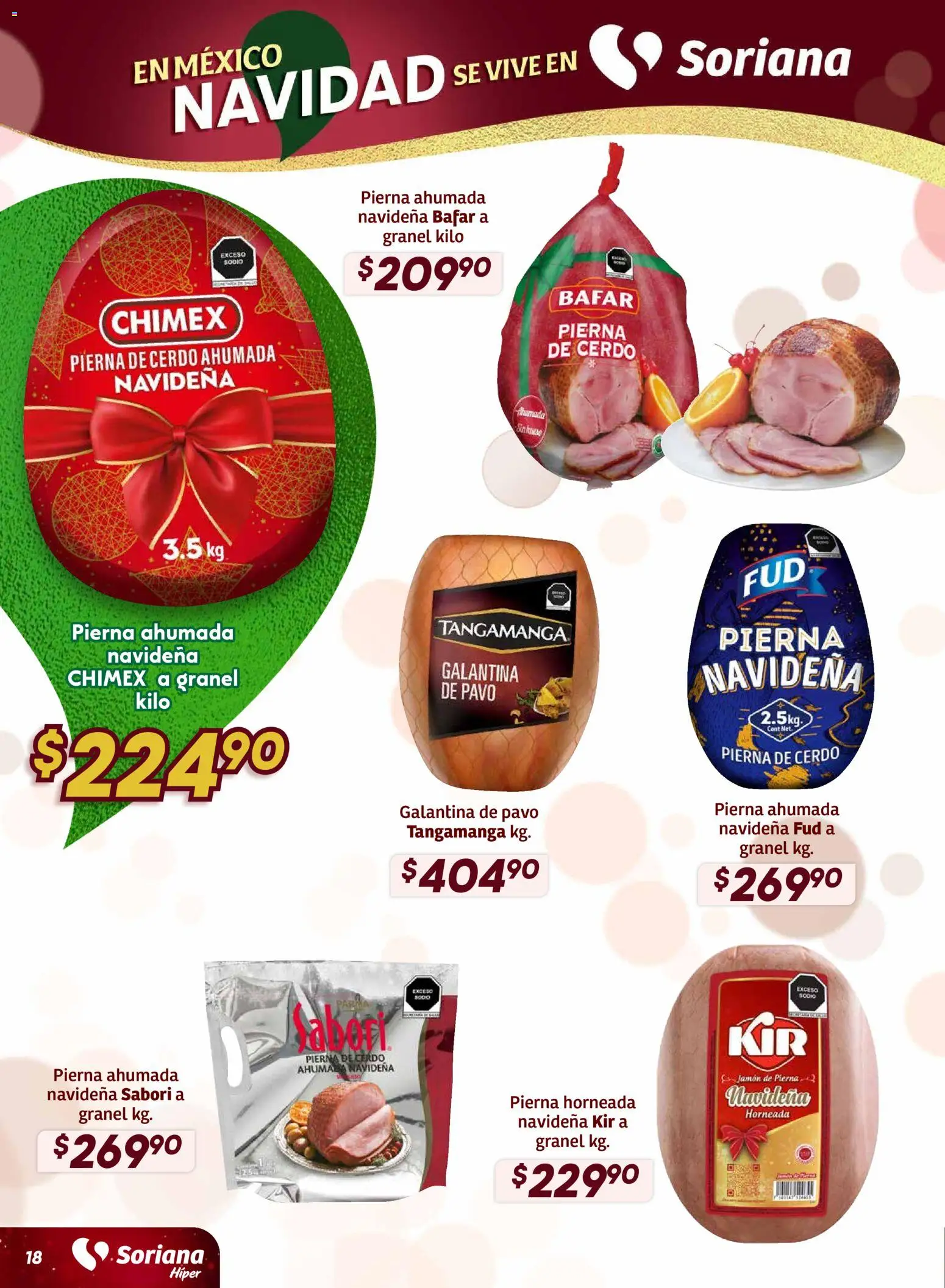 Nuevas ofertas de Soriana válidas en toda la República Mexicana desde el 27.11.2025. ¡Encuentra las mejores ofertas en Soriana - Preciazazaso Híper: Camp, Chia, Oax, Q. Roo, Tab, Yuc! | Página: 19 | Productos: Jamón, Cerdo