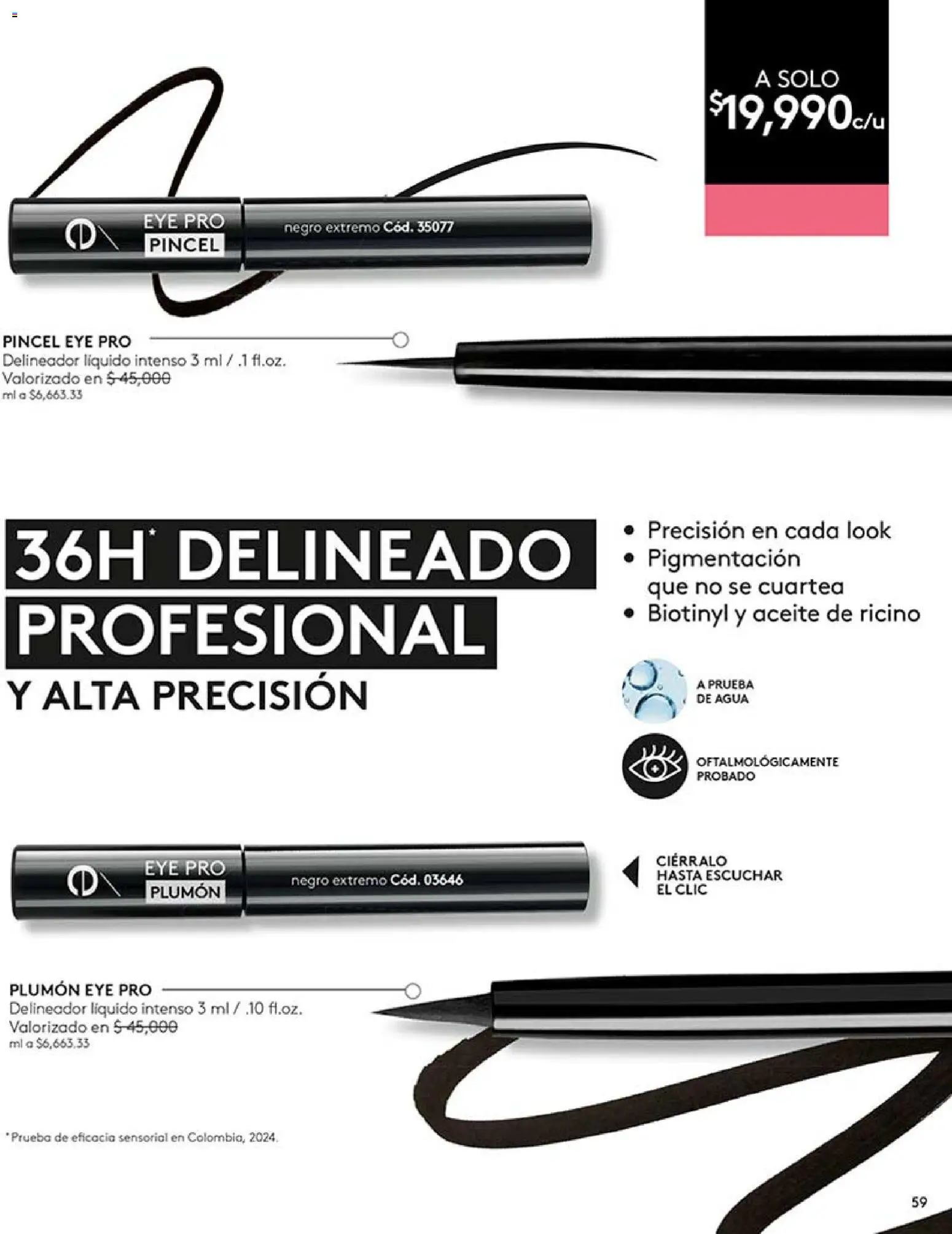 Ésika revista - valida desde el 24.04.2026 | Página: 59 | Productos: Agua, Delineador, Aceite