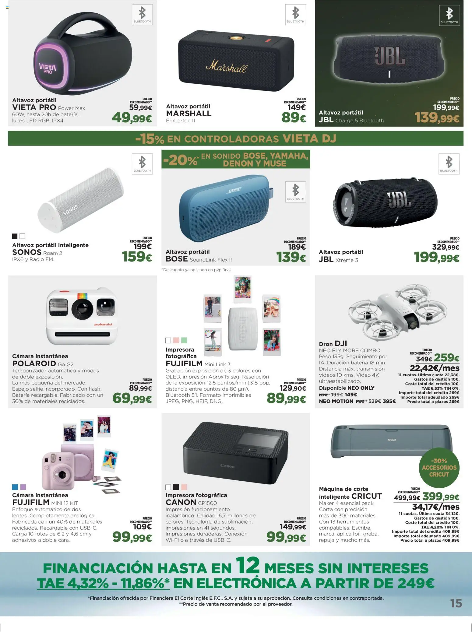 Nuevas ofertas de El Corte Inglés válidas en toda la República Mexicana desde el 26.12.2025. ¡Encuentra las mejores ofertas en El Corte Inglés catálogo Los Tecnoprecios! | Página: 15 | Productos: Impresora, Radio, Espejo, Video