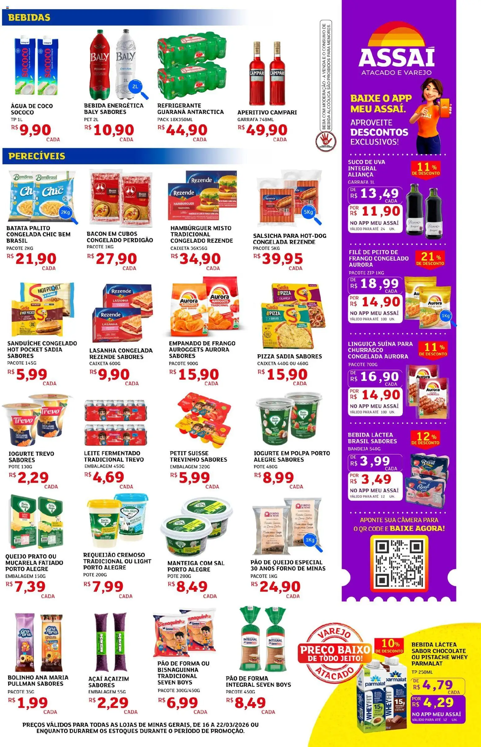 Assaí Atacadista Folheto - válido de 16.03.2026 | Página: 3 | Produtos: Queijo, Sanduíche, Lasanha, Sal