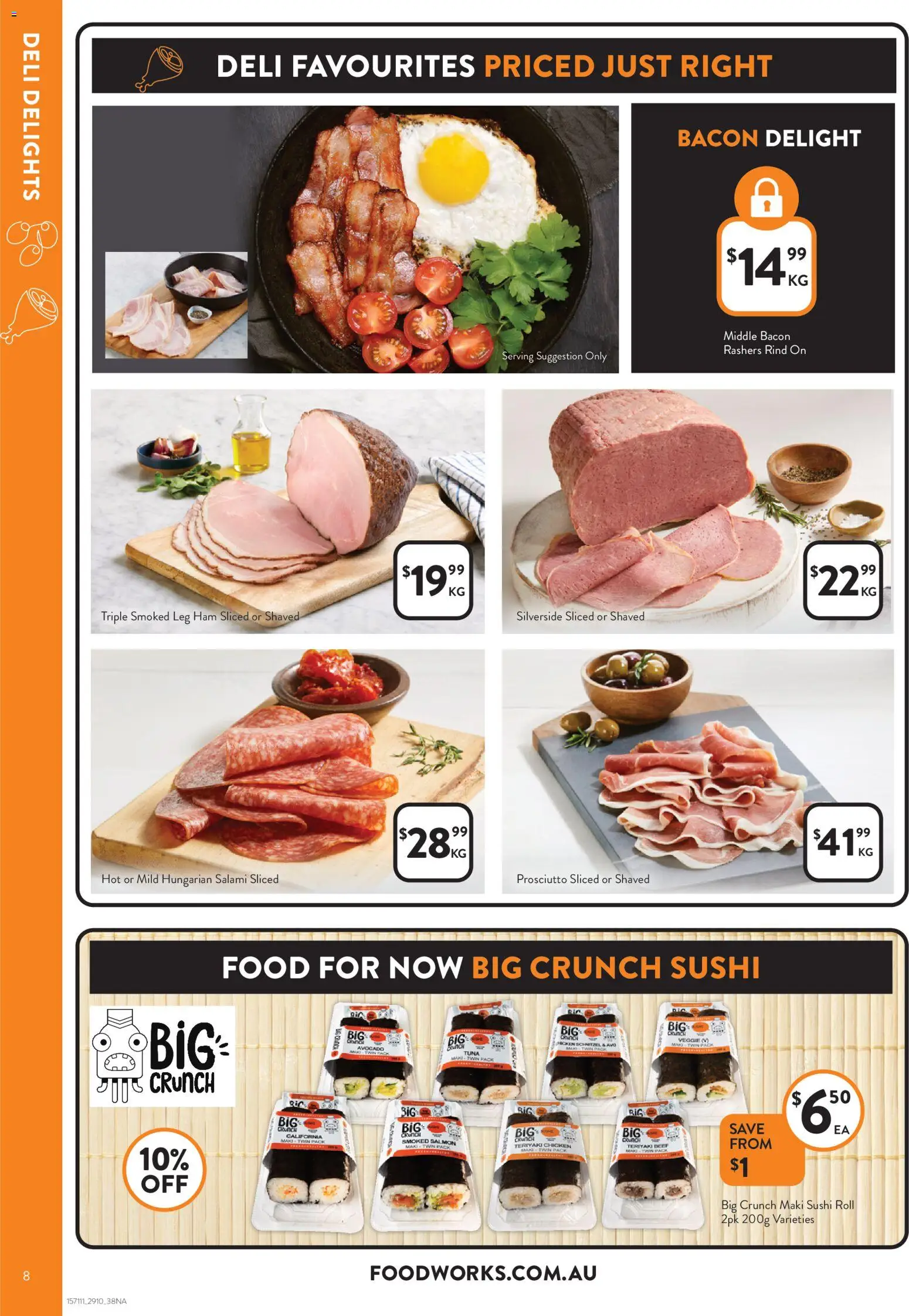 Foodworks catalogue - valid from 29.10.2025 | Page: 8 | Products: Salami, Avocado, Salmon, Tuna