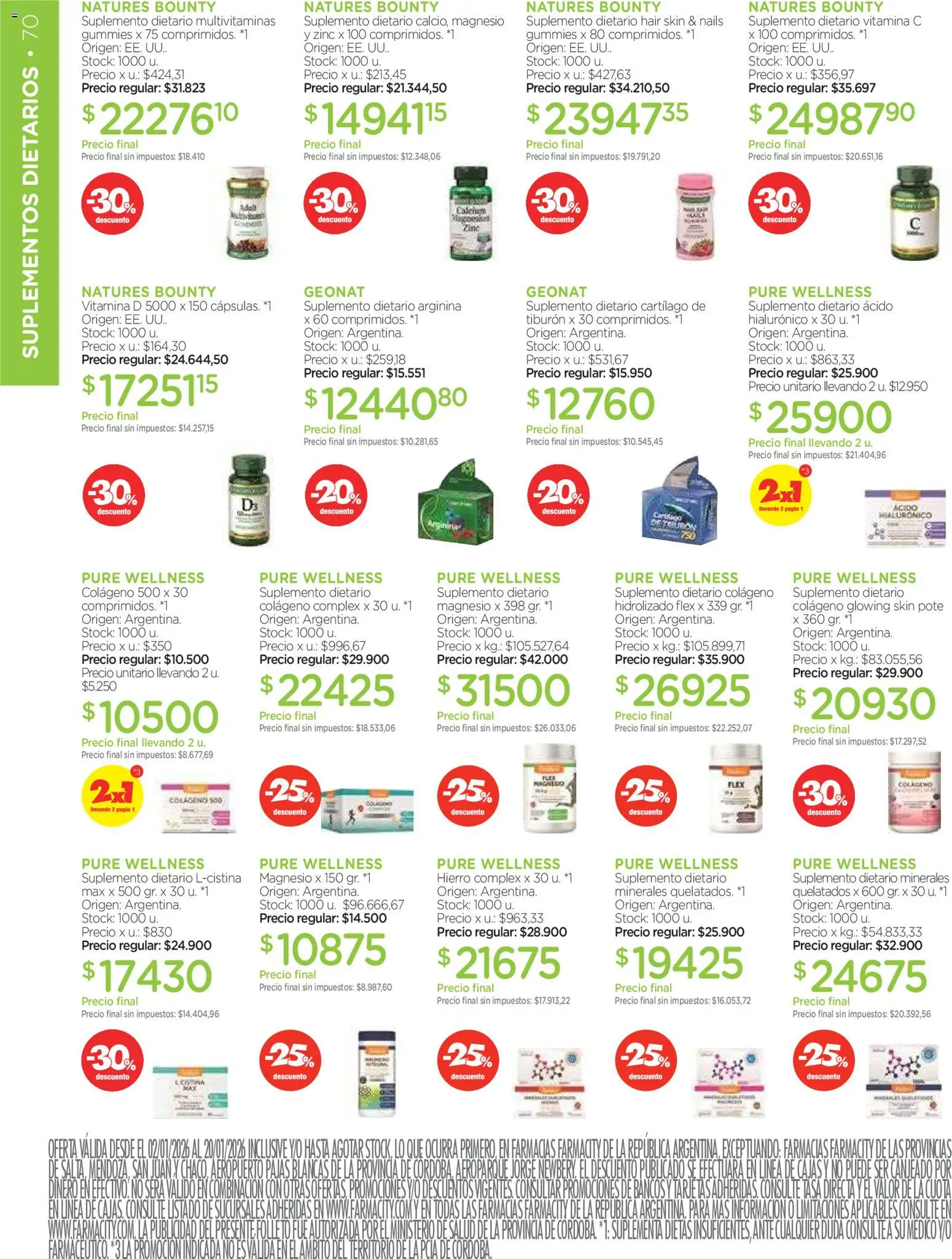 Farmacity catálogo │ válido desde el 02.01.2026 | Página: 70 | Productos: Suplemento dietario