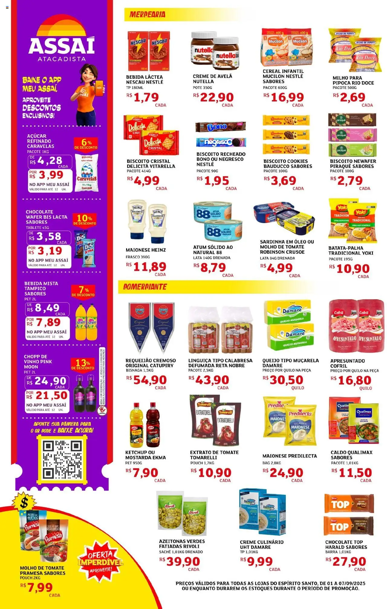Assaí Atacadista Folheto - válido de 01.09.2025 | Página: 2 | Produtos: Linguiça, Vinho, Cookies, Sardinha