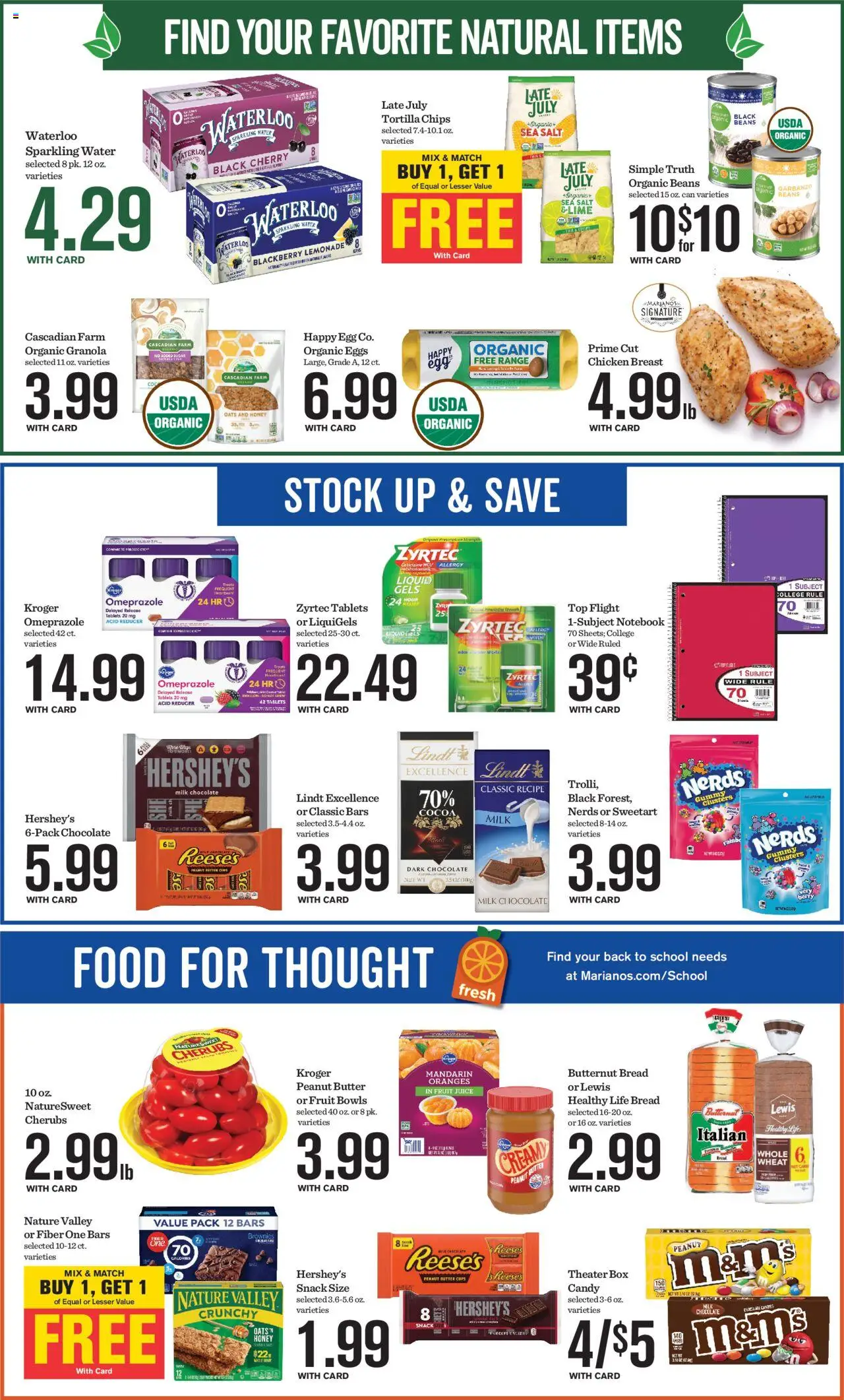 Mariano's Weekly Ad - valid from 13.08.2025 | Page: 10 | Products: Milk, Eggs, Chocolate, Notebook