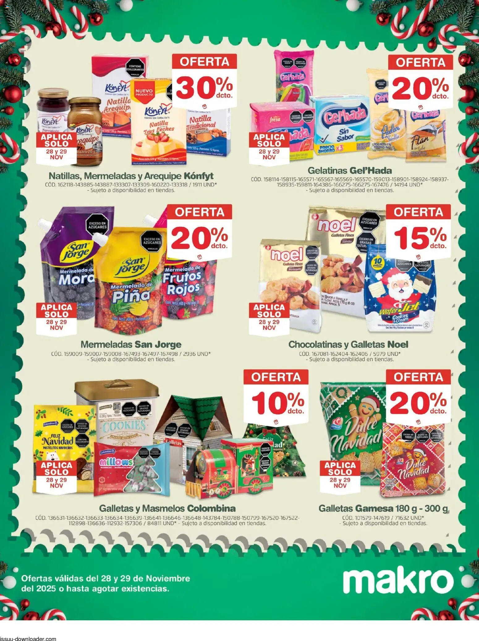 Makro revista - valida desde el 28.11.2025 | Página: 3 | Productos: Piña, Arequipe, Mermelada, Mora