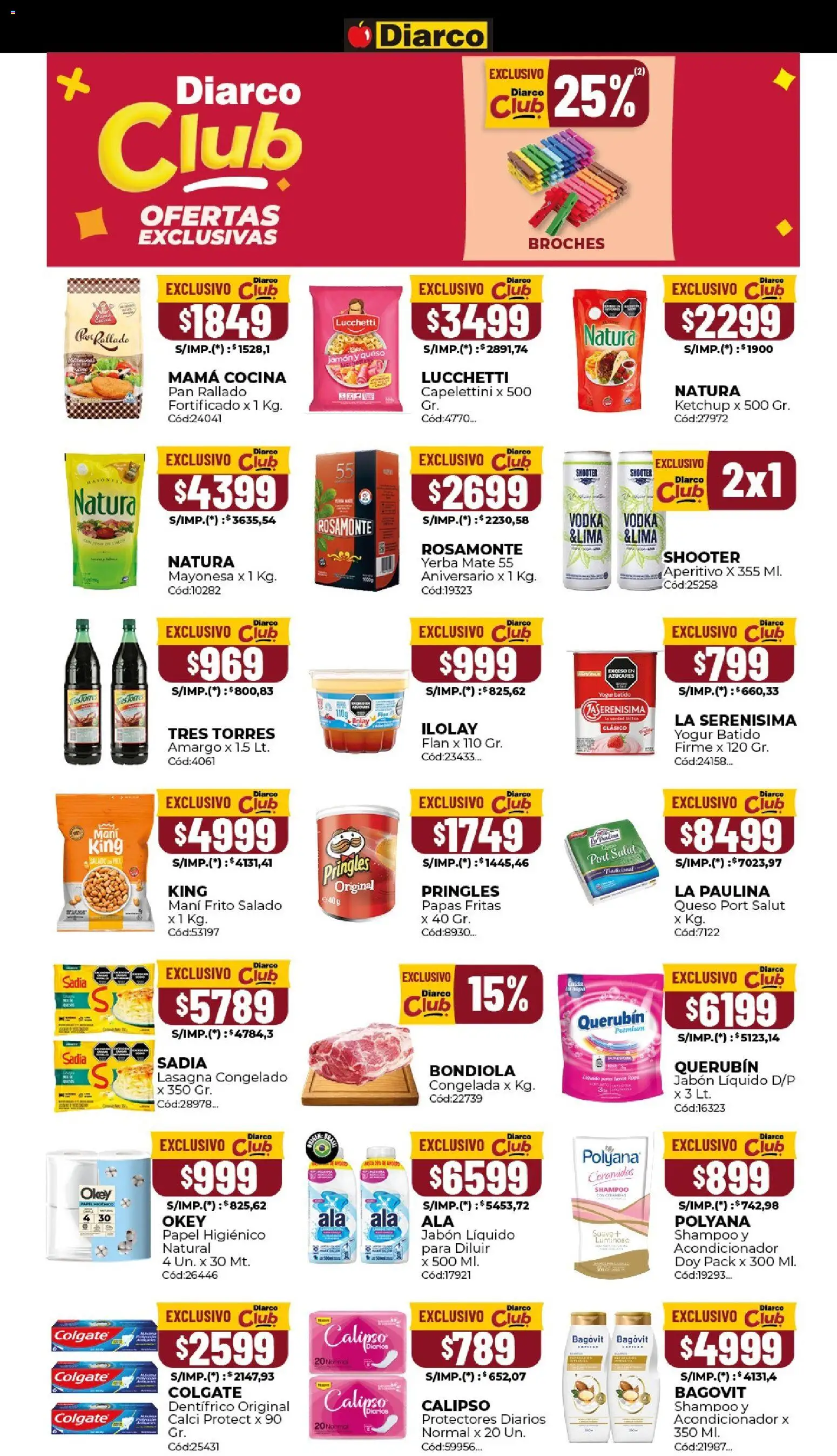 Diarco ofertas │ válido desde el 23.03.2026 | Página: 9 | Productos: Mani, Yogur, Papas fritas, Pan rallado