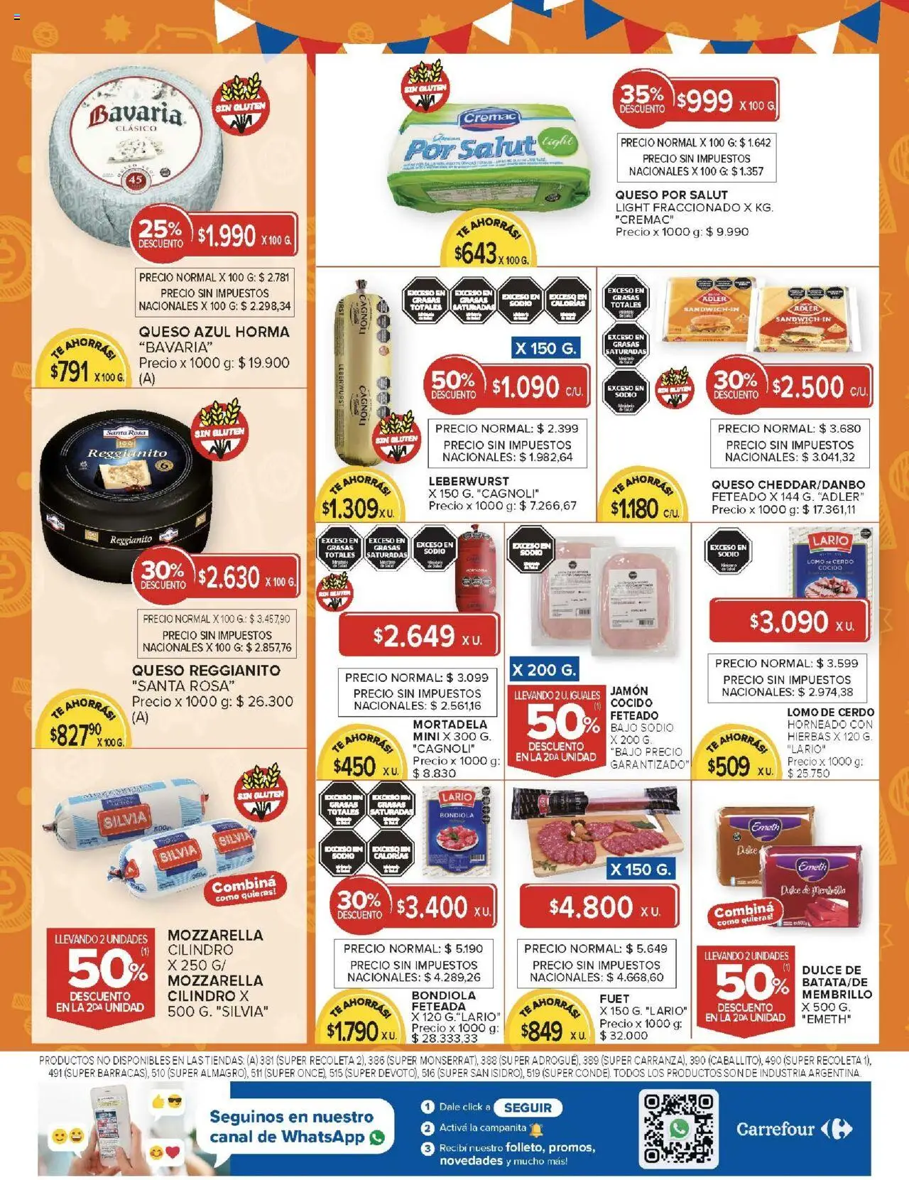 Carrefour ofertas │ válido desde el 24.06.2025 | Página: 5 | Productos: Jamón cocido, Mortadela, Queso, Té
