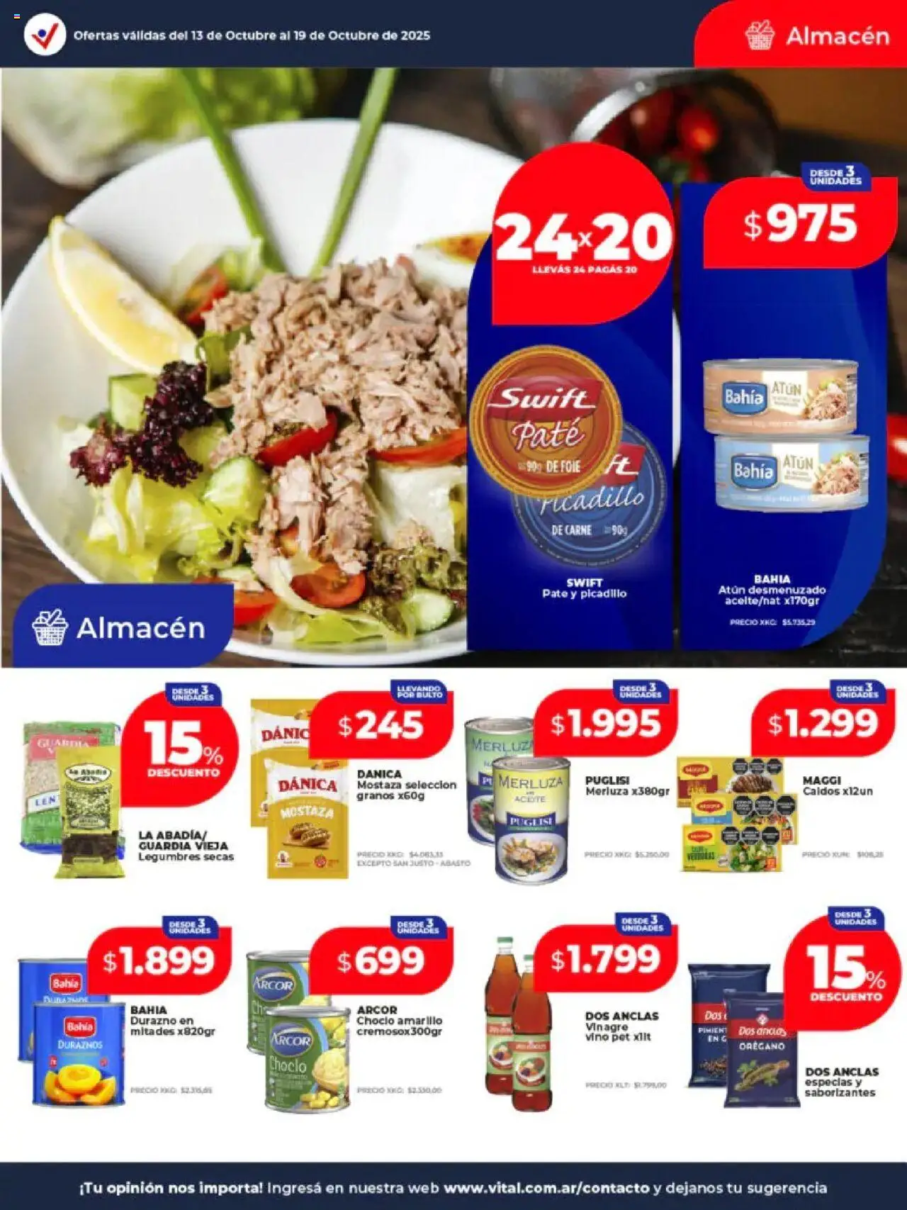 Vital - Ofertas - Posadas │ válido desde el 13.10.2025 | Página: 14 | Productos: Choclo, Aceite, Atún, Vino
