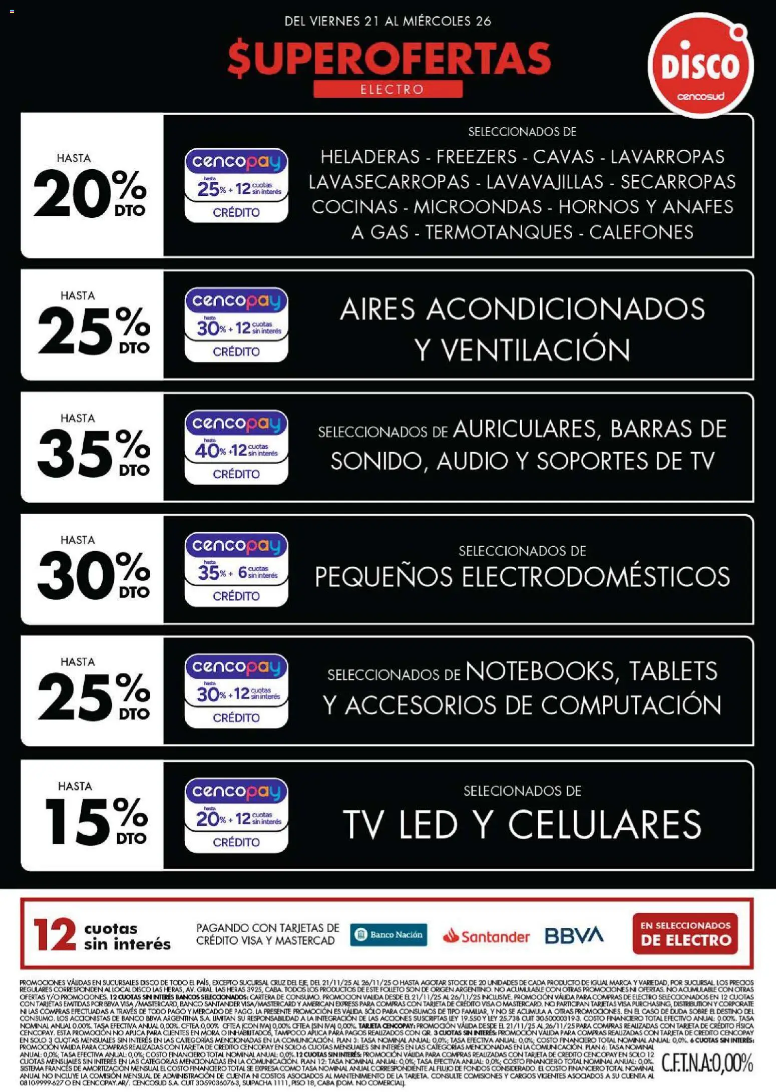 Disco - Ofertas | Electro │ válido desde el 21.11.2025 | Página: 3 | Productos: Cartera, Sobre, Lavarropas, Microondas