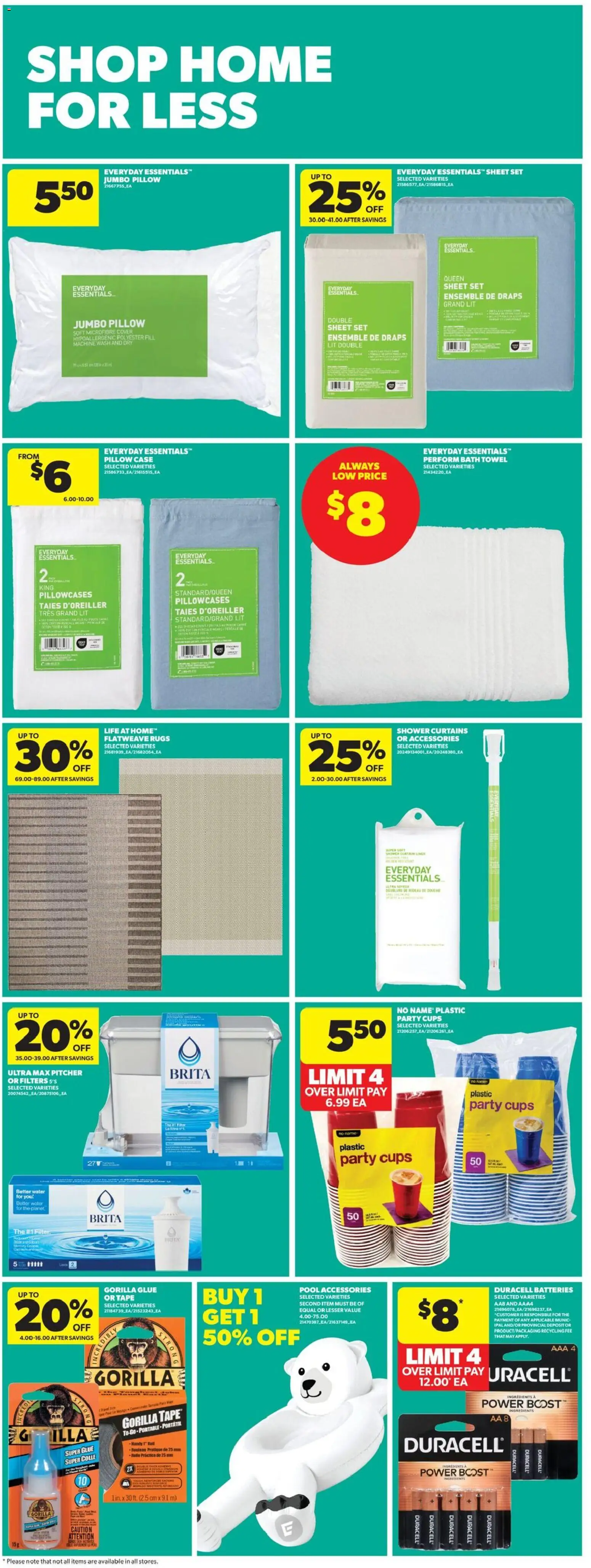 Real Canadian Superstore flyer valid from 09.04.2026 | Page: 33 | Products: Case, Pillow, Bath, Shower