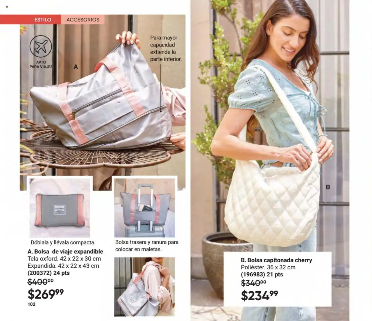 Nuevas ofertas de AVON válidas en toda la República Mexicana desde el 09.08.2025. ¡Encuentra las mejores ofertas en AVON - Casa & Estilo 13 2025! | Página: 104 | Productos: Bolsa de viaje, Bolsa