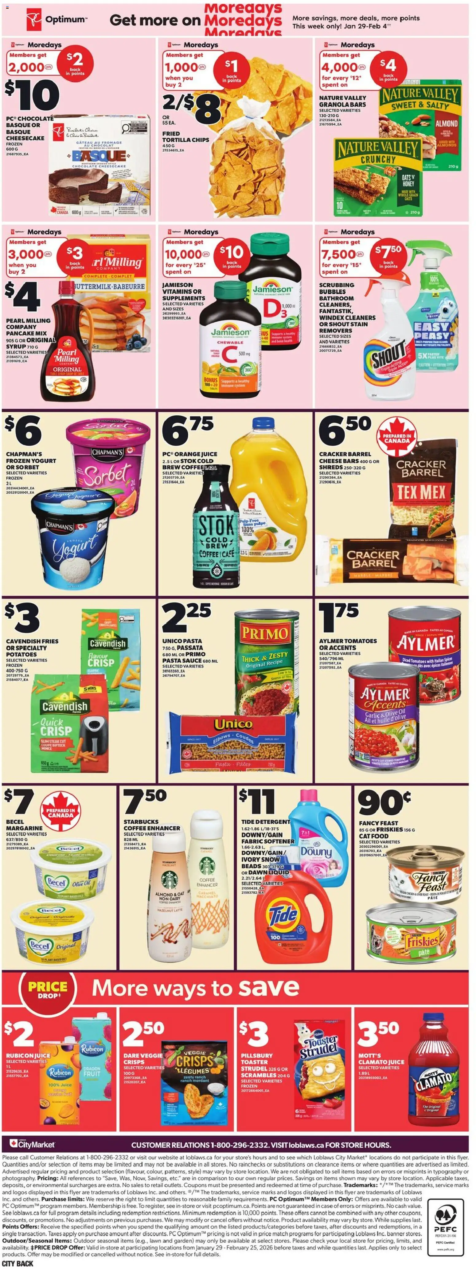 Loblaws flyer valid from 29.01.2026 | Page: 4 | Products: Chips, PC, Potatoes, Mask